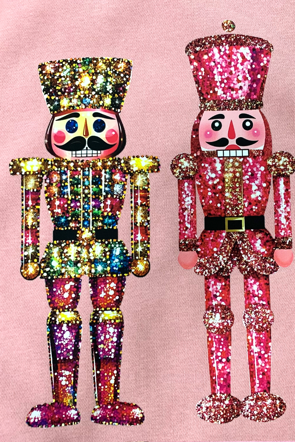 Pink Shimmer Nutcracker Graphic Christmas Pullover Sweatshirt - loveforevers