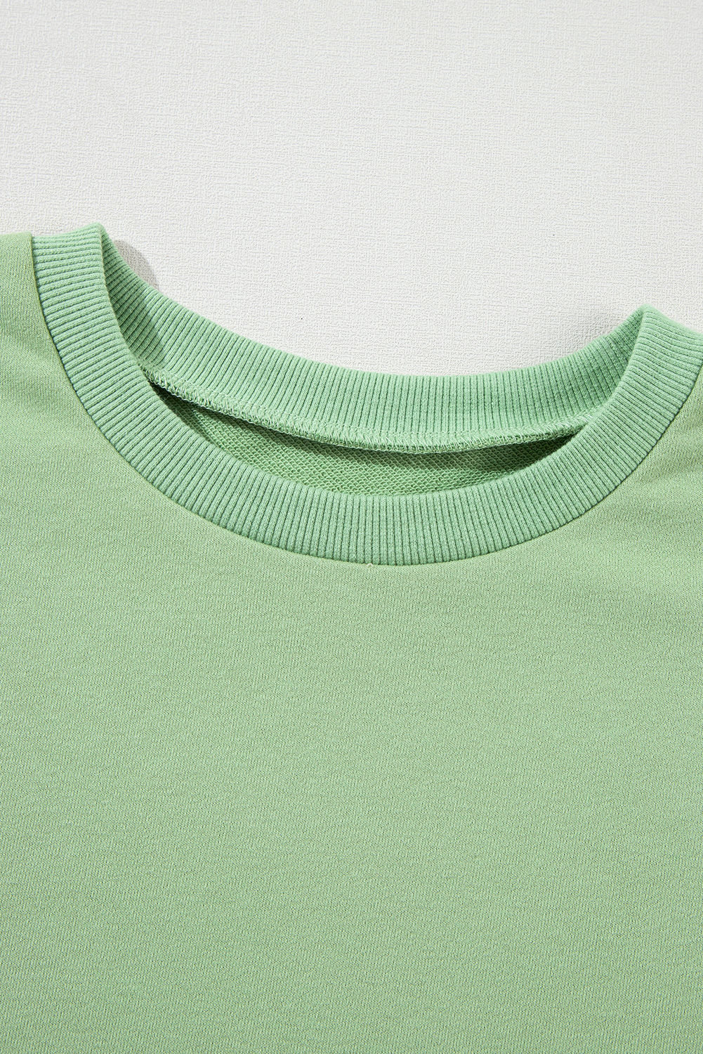 Grass Green Solid Fleece Lined Drop Shoulder High Low Sweatshirt - loveforevers