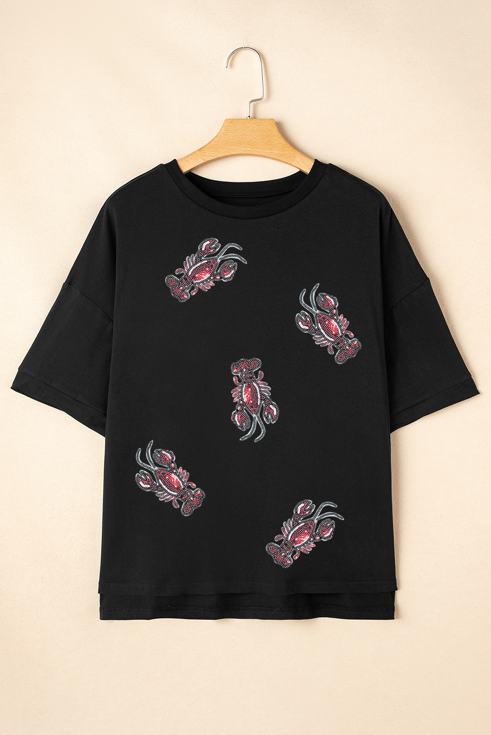 Black Sequin USA Bow Graphic Independence Day T Shirt - loveforevers
