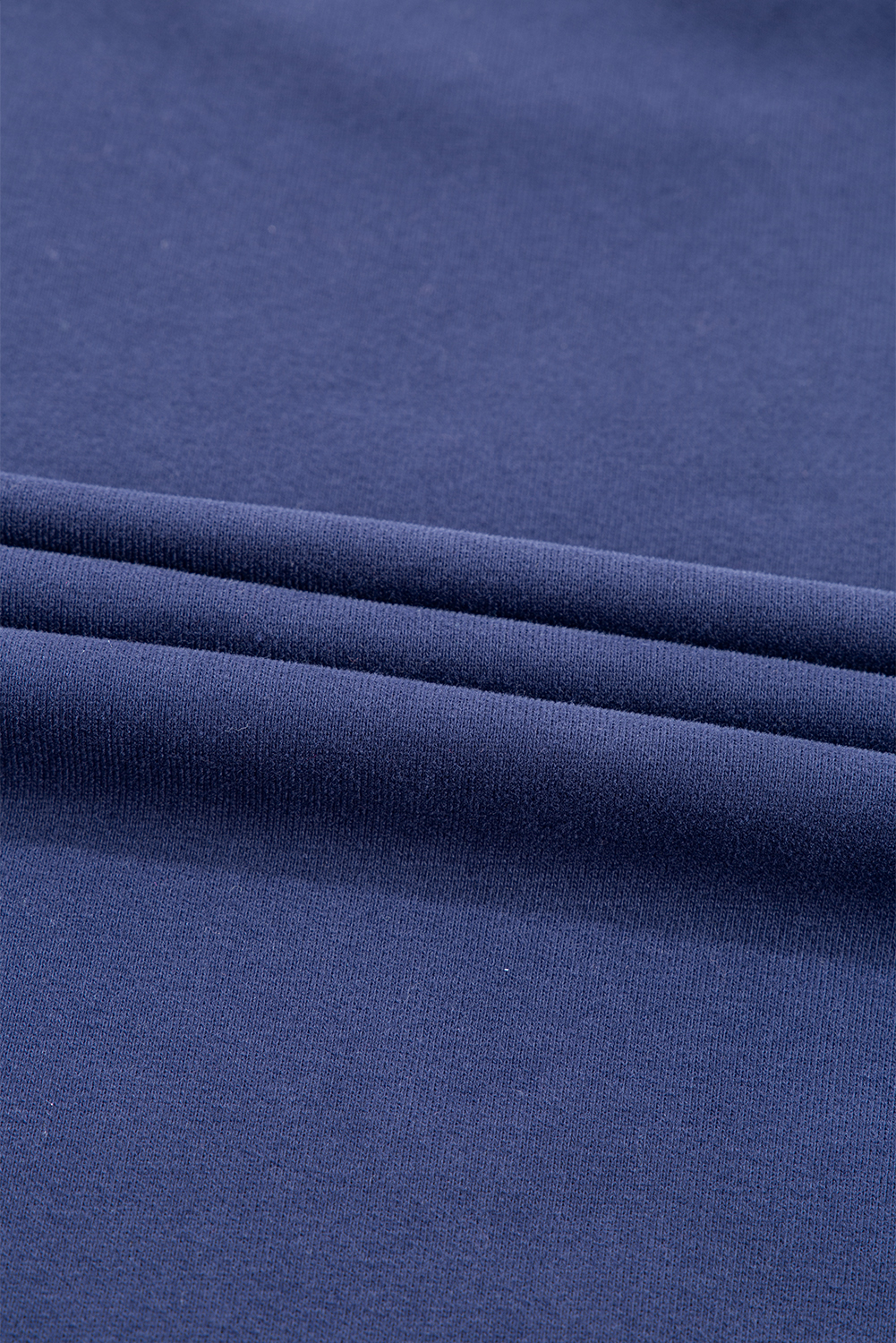 Navy Blue Plain Drop Shoulder Crewneck Pullover Sweatshirt - loveforevers