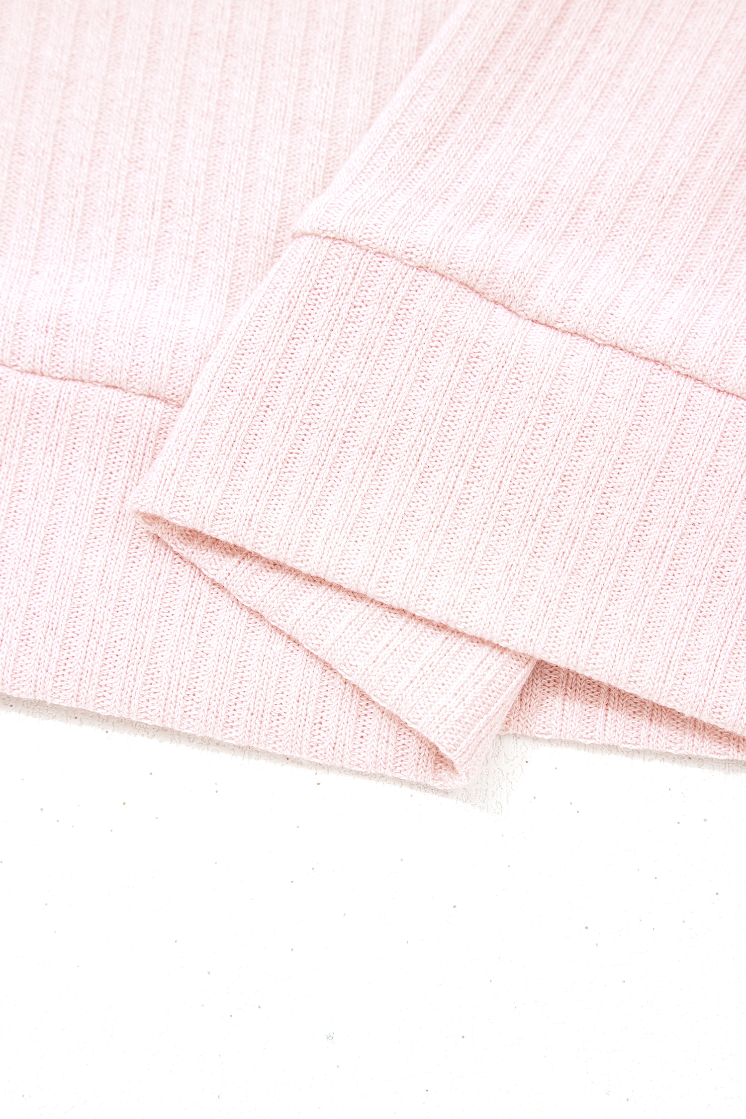 Light Pink Collared V Neck Ribbed Tee - loveforevers