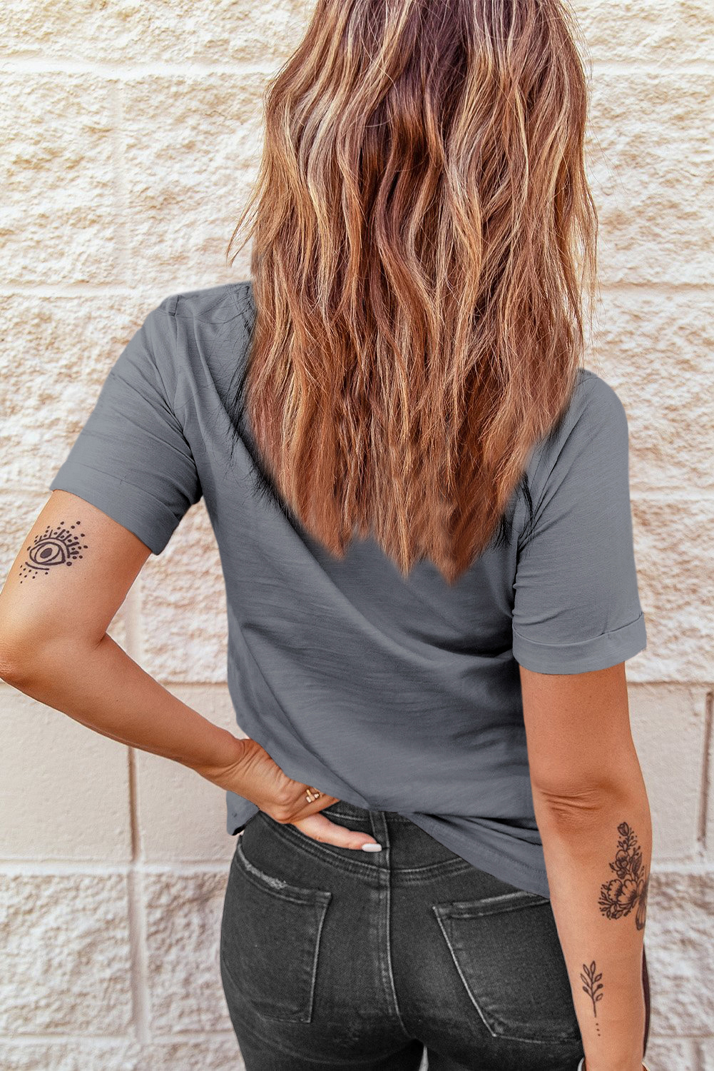 Gray Checkered Bow Crawfish Printed Summer Tee - loveforevers