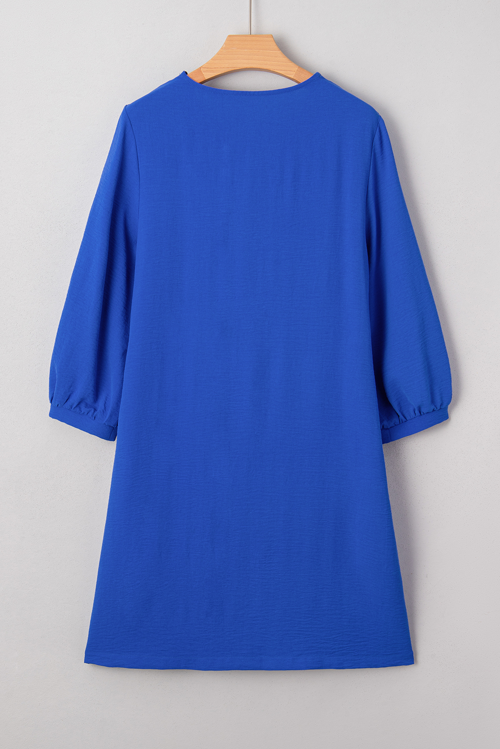 Sky Blue Frilled V Neck Bracelet Sleeve Shift Mini Dress - loveforevers