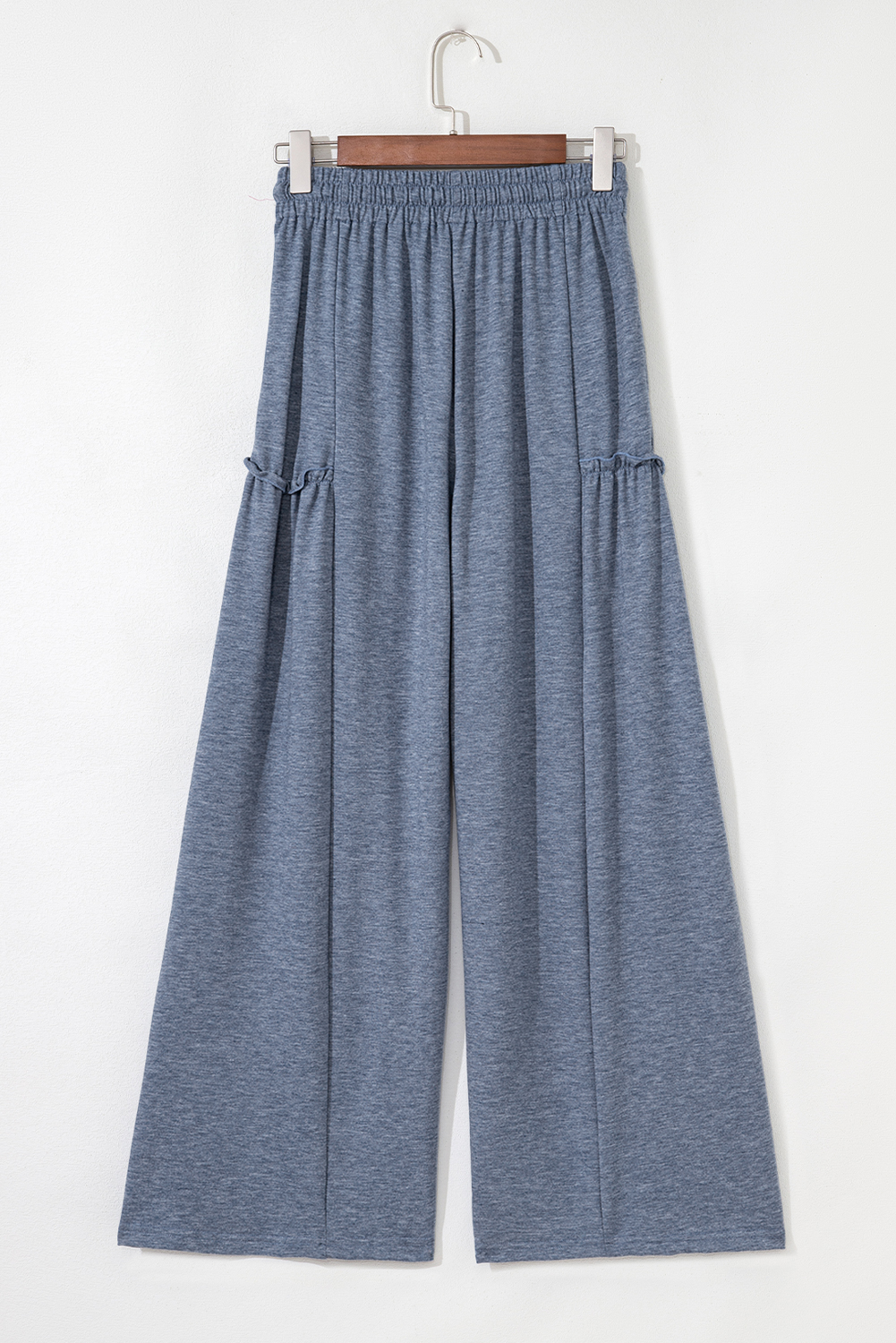 Frilled Detail Wide Leg Drawstring Elastic Waistband Pants - loveforevers