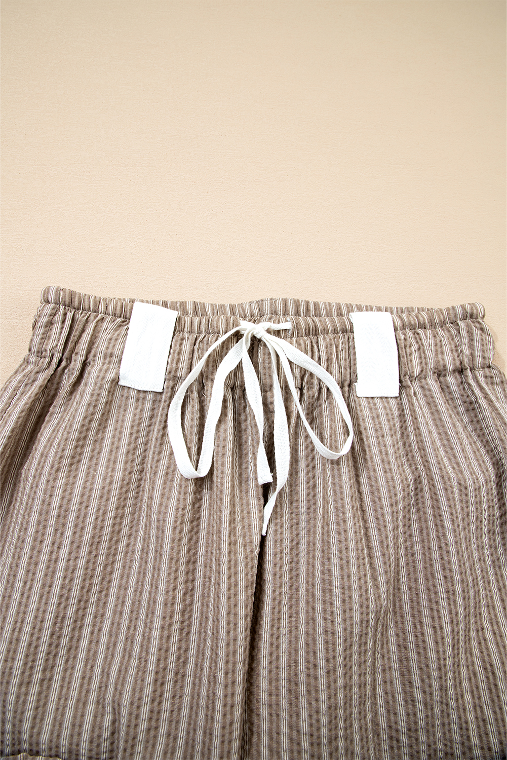 Brown Stripe Drawstring Cargo Jogger Pants with Pockets - loveforevers
