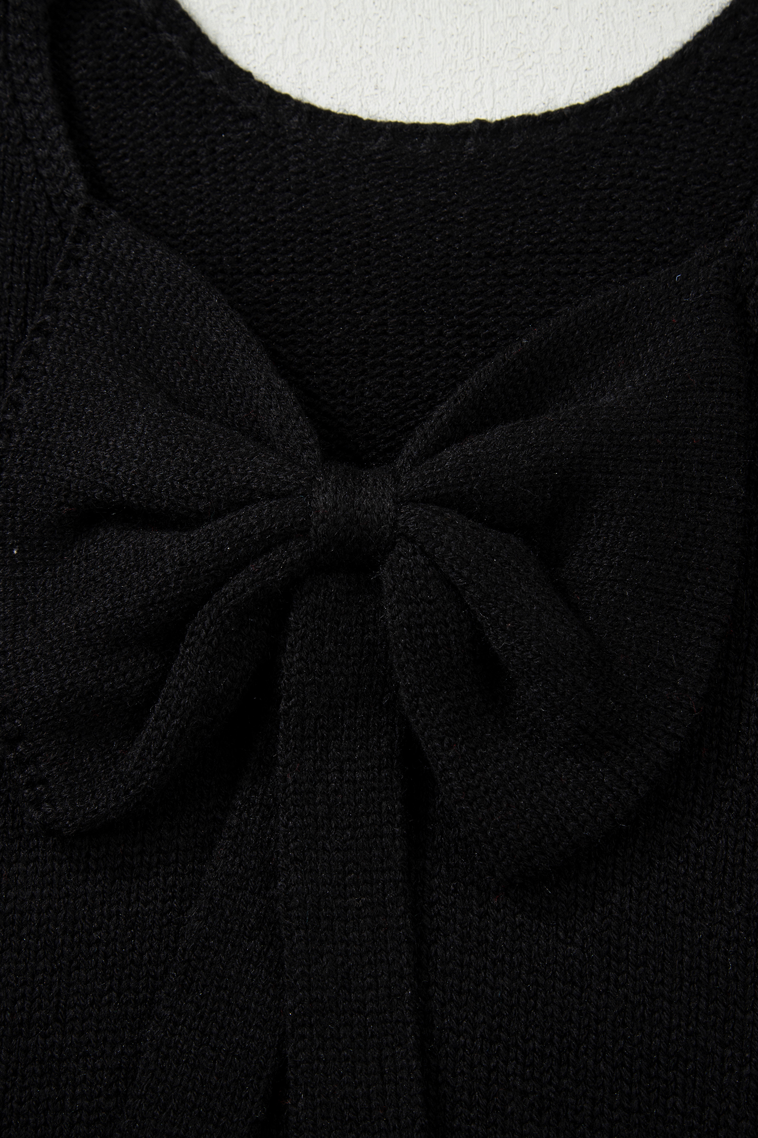 Bonbon Festive Bow Backless Bubble Sleeve Sweater - loveforevers