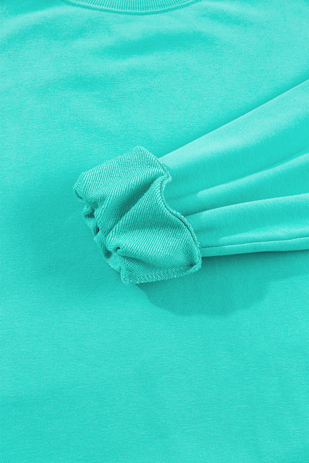 Navy Blue Plain Drop Shoulder Crewneck Pullover Sweatshirt - loveforevers