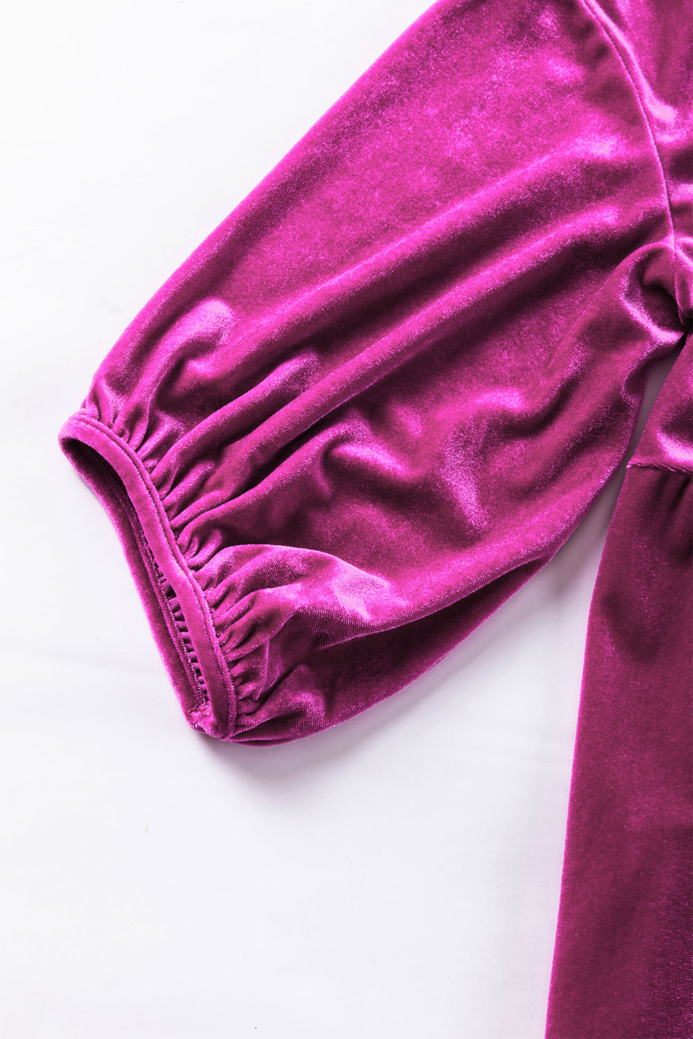 Burgundy 3/4 Sleeve Tunic Babydoll Velvet Shirt - loveforevers