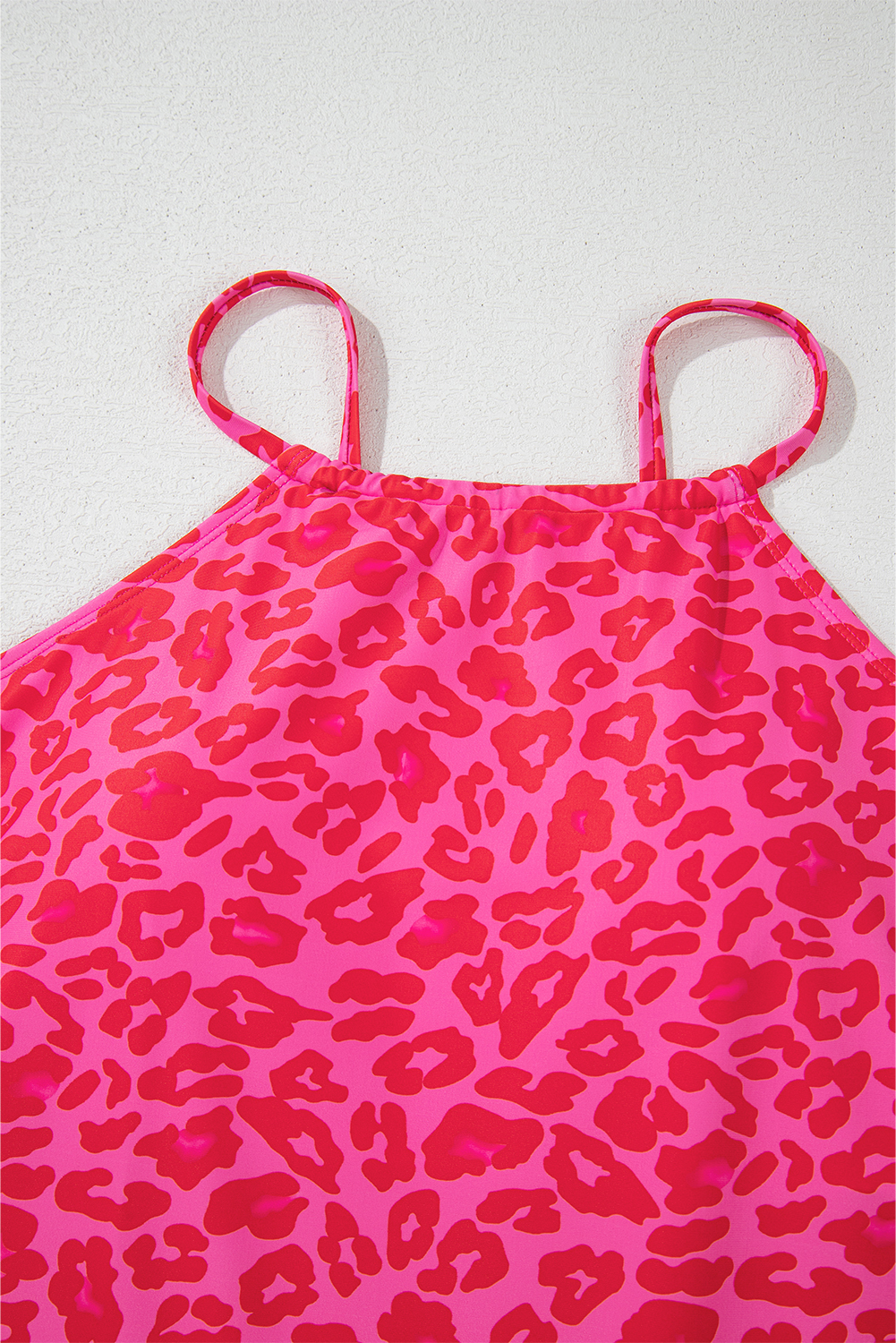 Rose Leopard Drawstring Side Tankini 2pcs Swimsuit - loveforevers