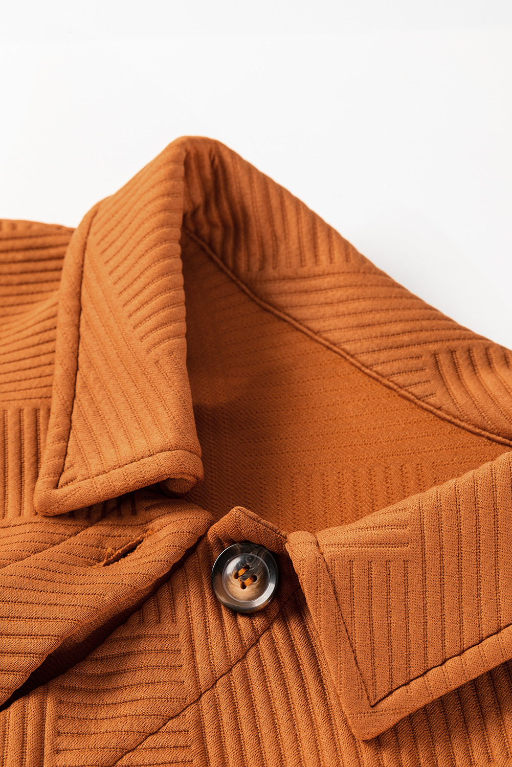 Gold Flame Textured Collared Drop Shoulder Buttoned Front Duster Coat - loveforevers