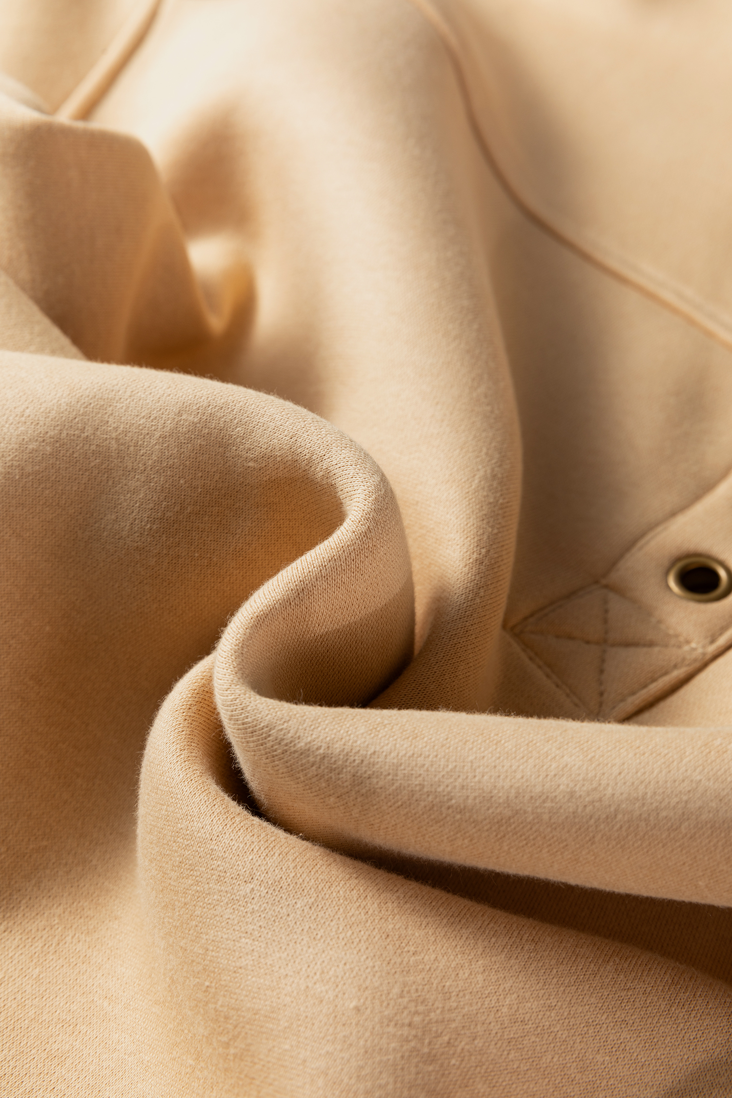 Light French Beige Grommet Detail V Neck Sweatshirt - loveforevers