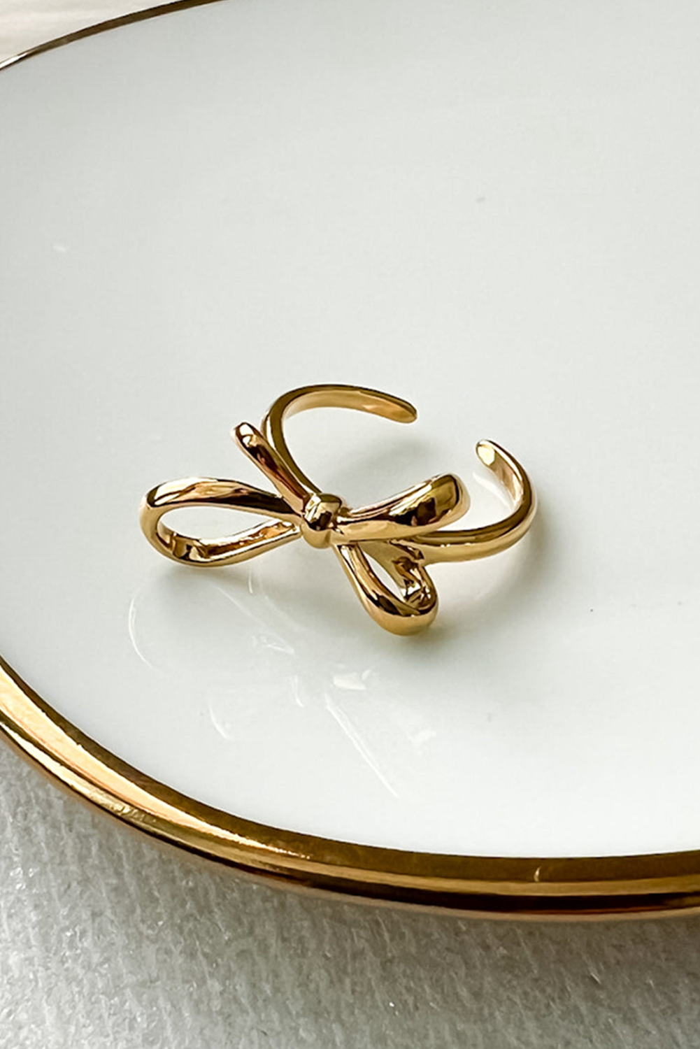 Gold Plated Alloy Half Open Bow Ring - loveforevers
