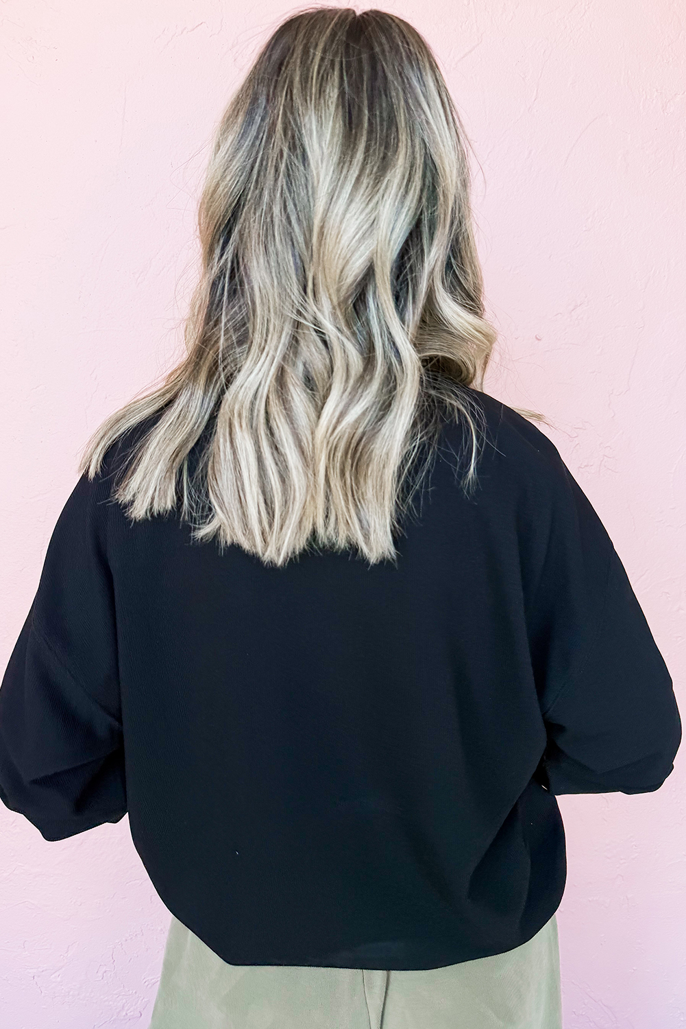 Black MAMA Shiny Graphic Pullover Sweatshirt - loveforevers