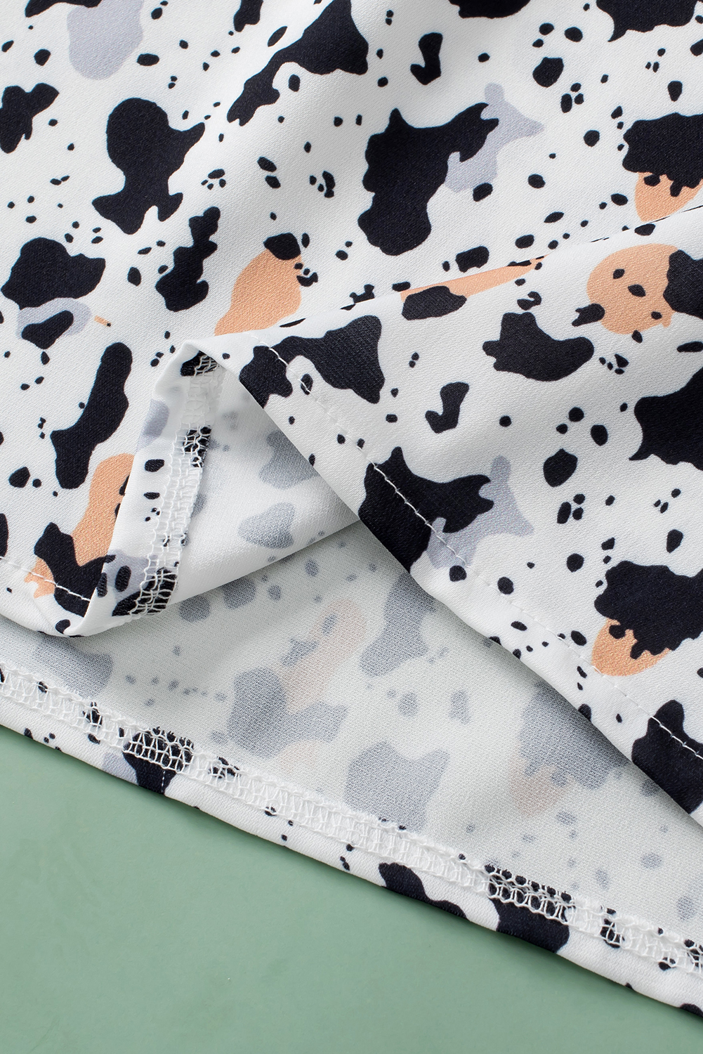 White Frilly Trim Leopard Animal Spots Blouse - loveforevers