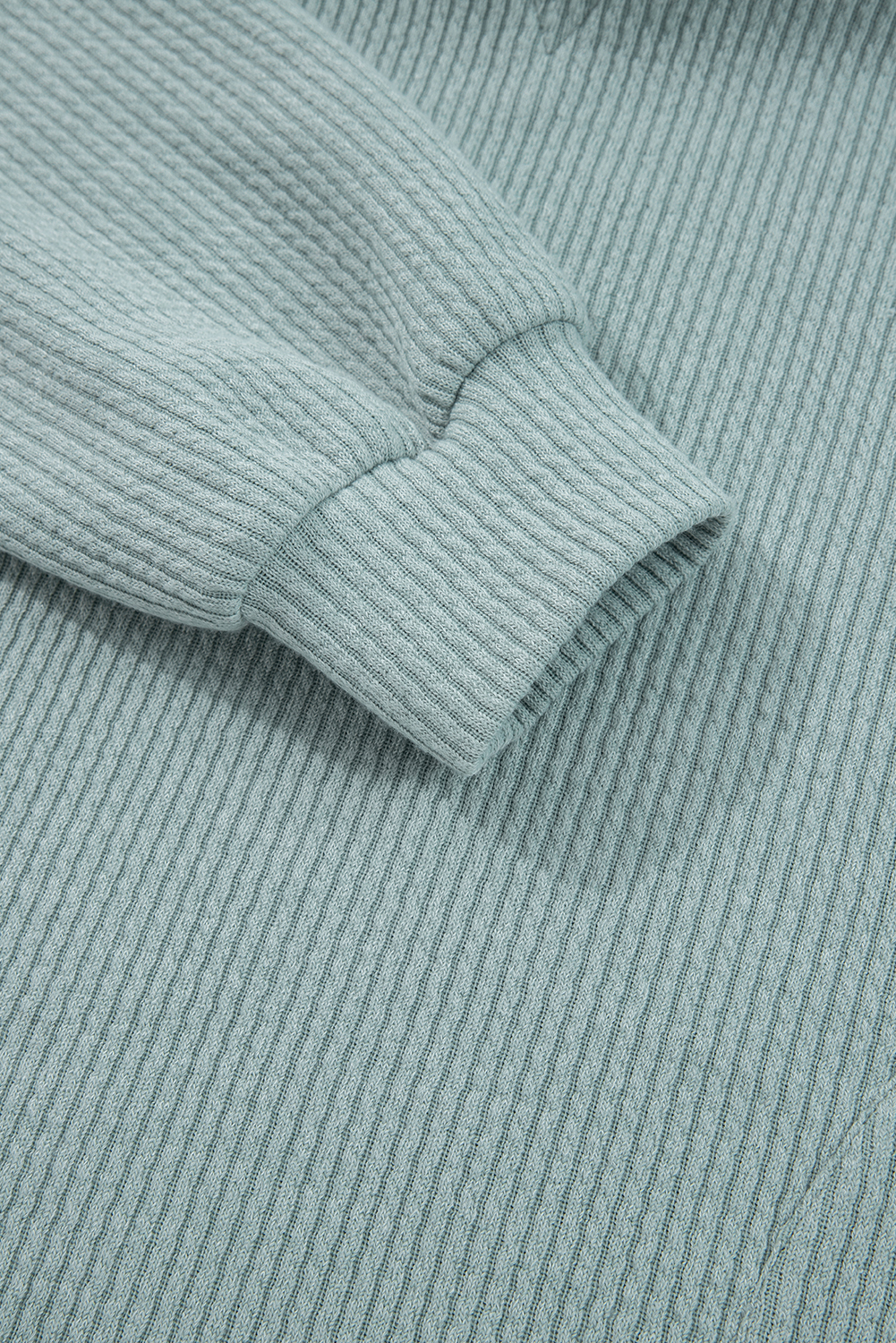 Clearly Aqua Ribbed Drop Shoulder Knit Hoodie - loveforevers