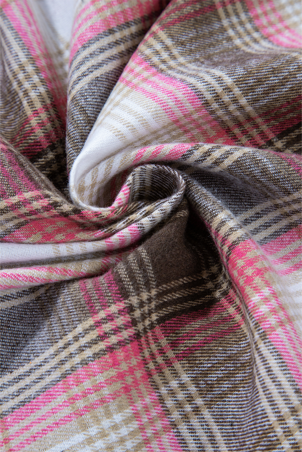 Pink Plaid Flap Pocket Button Up Shacket - loveforevers