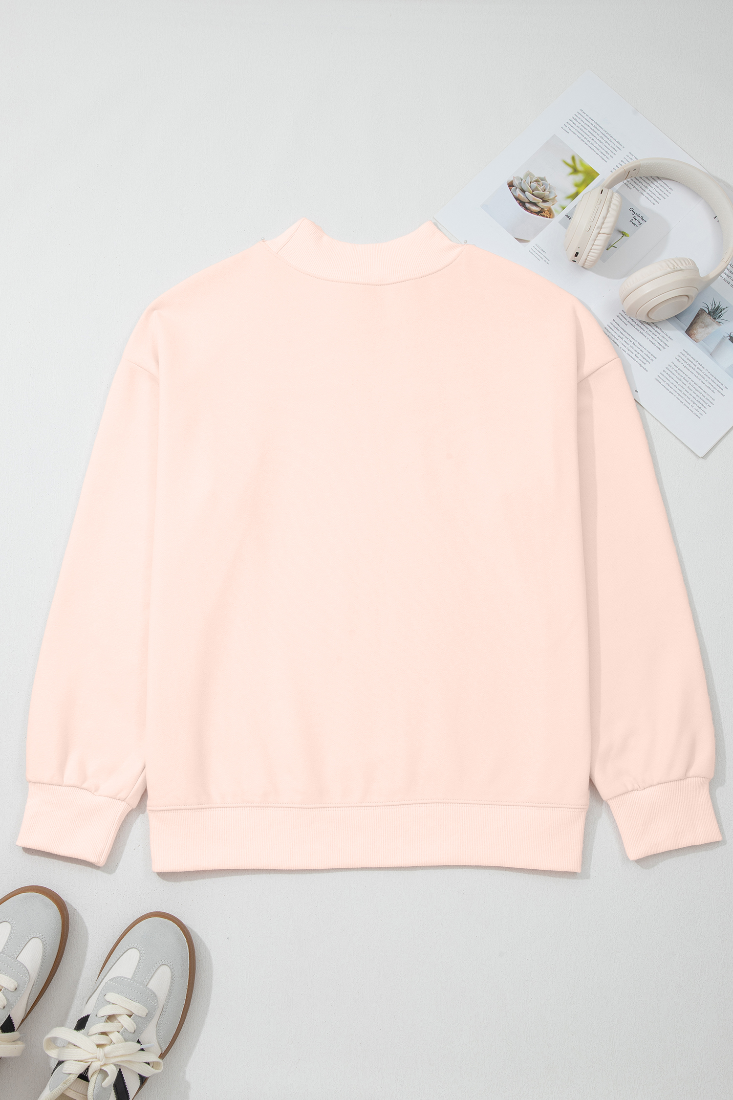 Apricot Pink Happy Easter Playful Letter Printed Sweatshirt - loveforevers