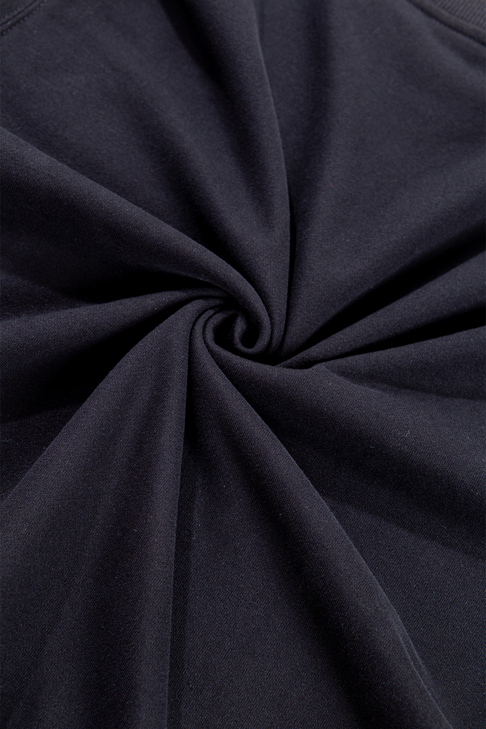 Navy Blue Plain Drop Shoulder Crewneck Pullover Sweatshirt - loveforevers