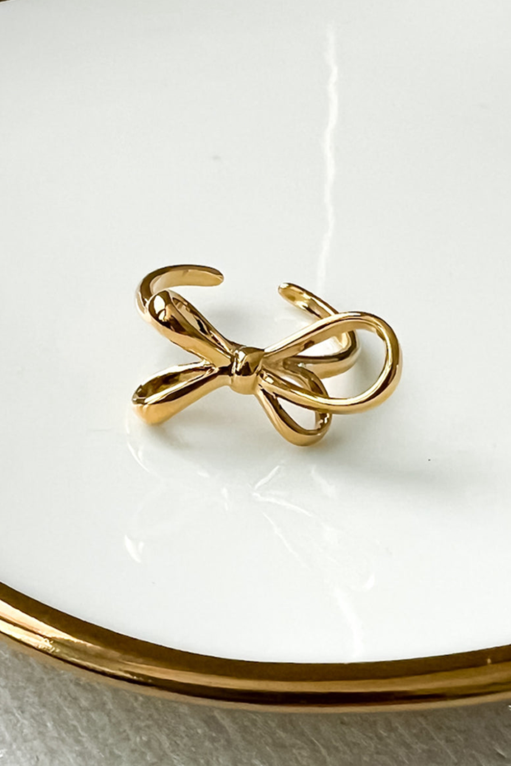 Gold Plated Alloy Half Open Bow Ring - loveforevers