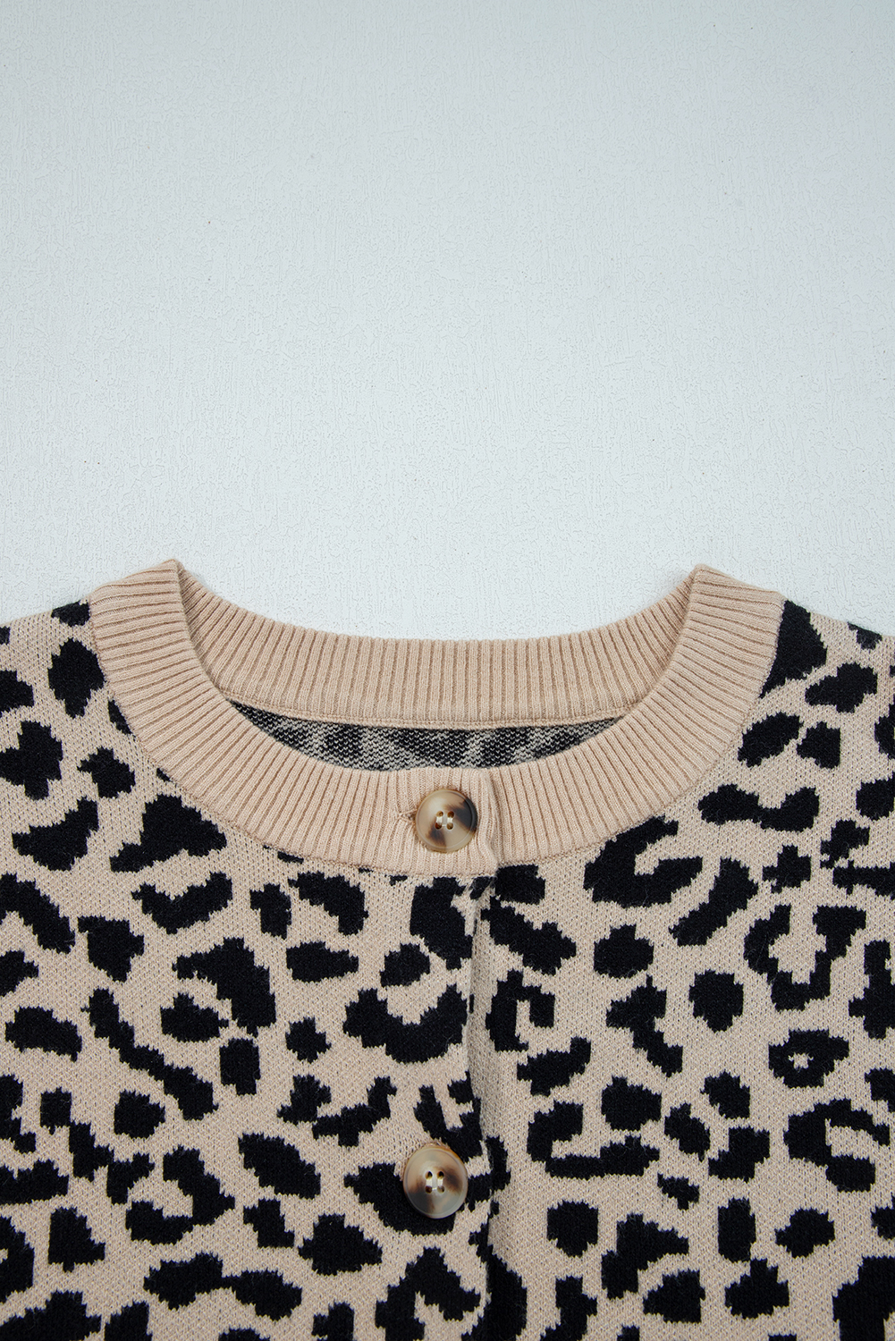 Black Leopard Drop Shoulder Chunky Knitted Cardigan Sweater - loveforevers