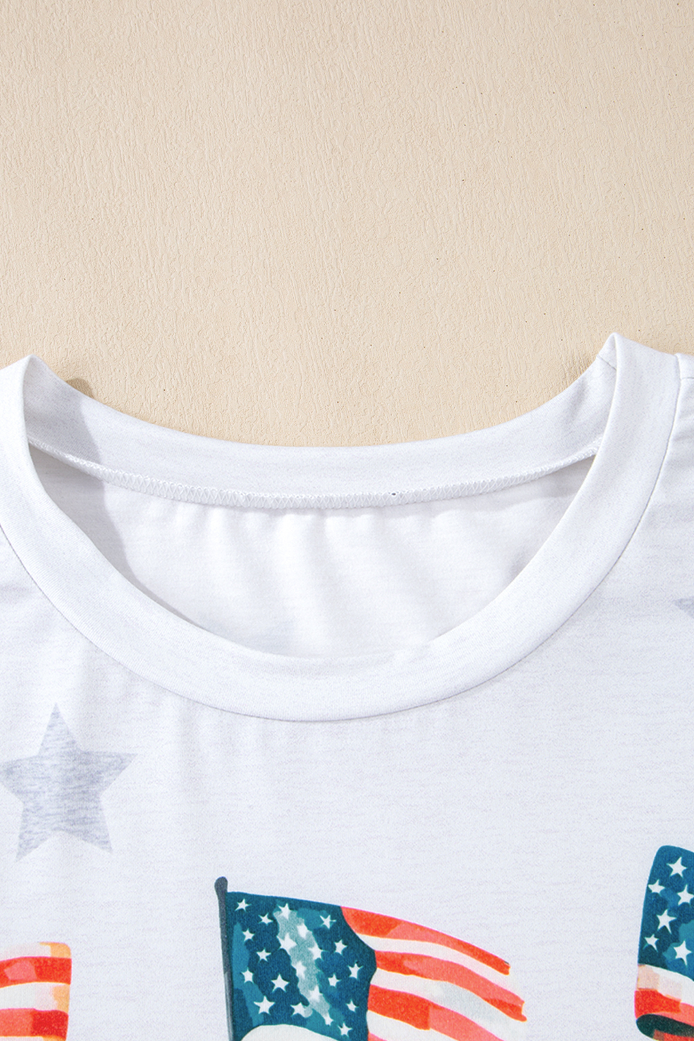 Khaki Patriotic Flag Bow Graphic Starry Round Neck T Shirt - loveforevers