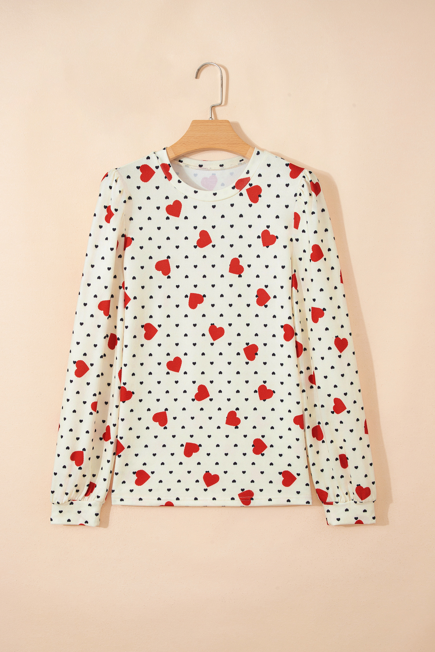 Red Dotted Heart Festive Valentine Blouse - loveforevers