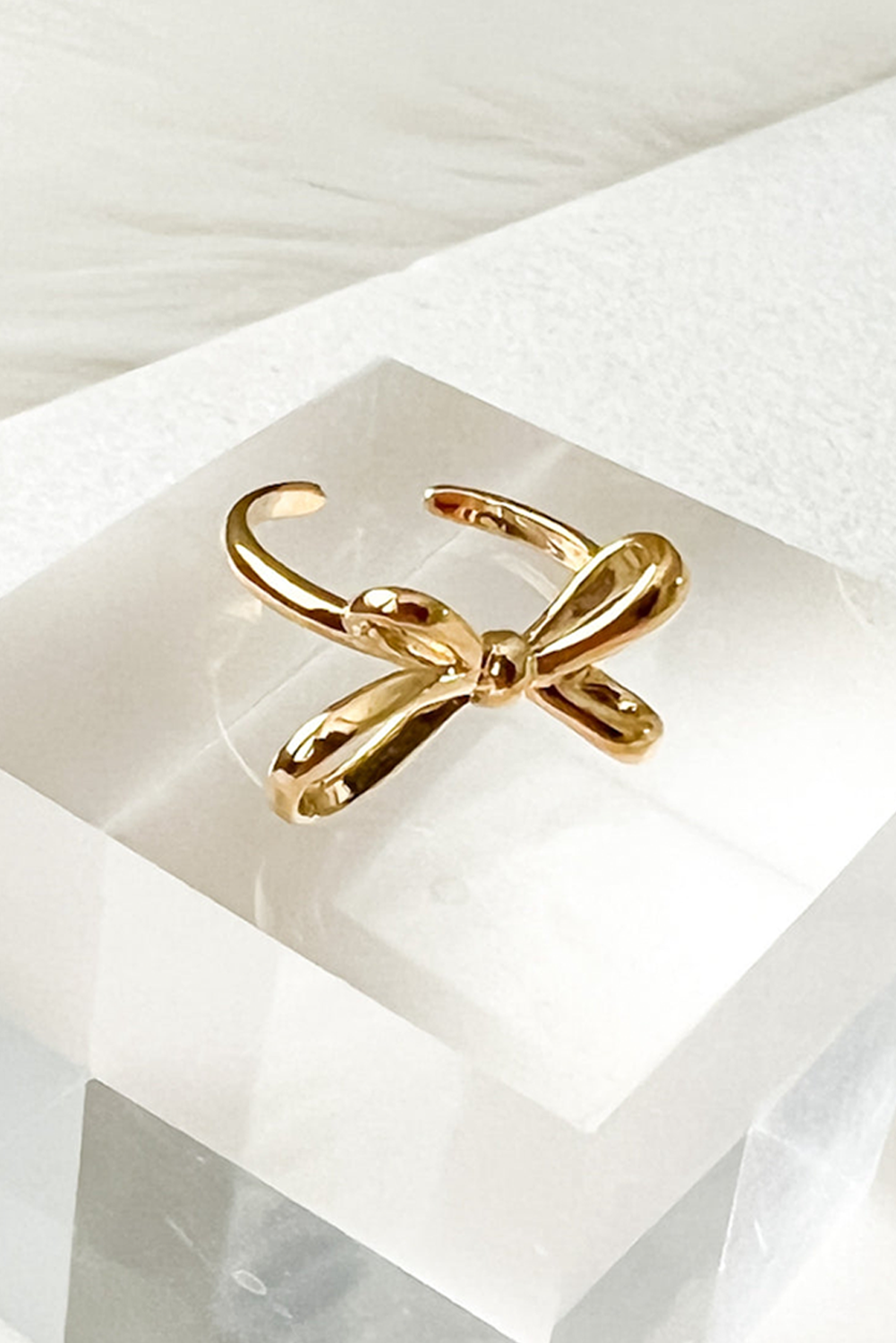 Gold Plated Alloy Half Open Bow Ring - loveforevers