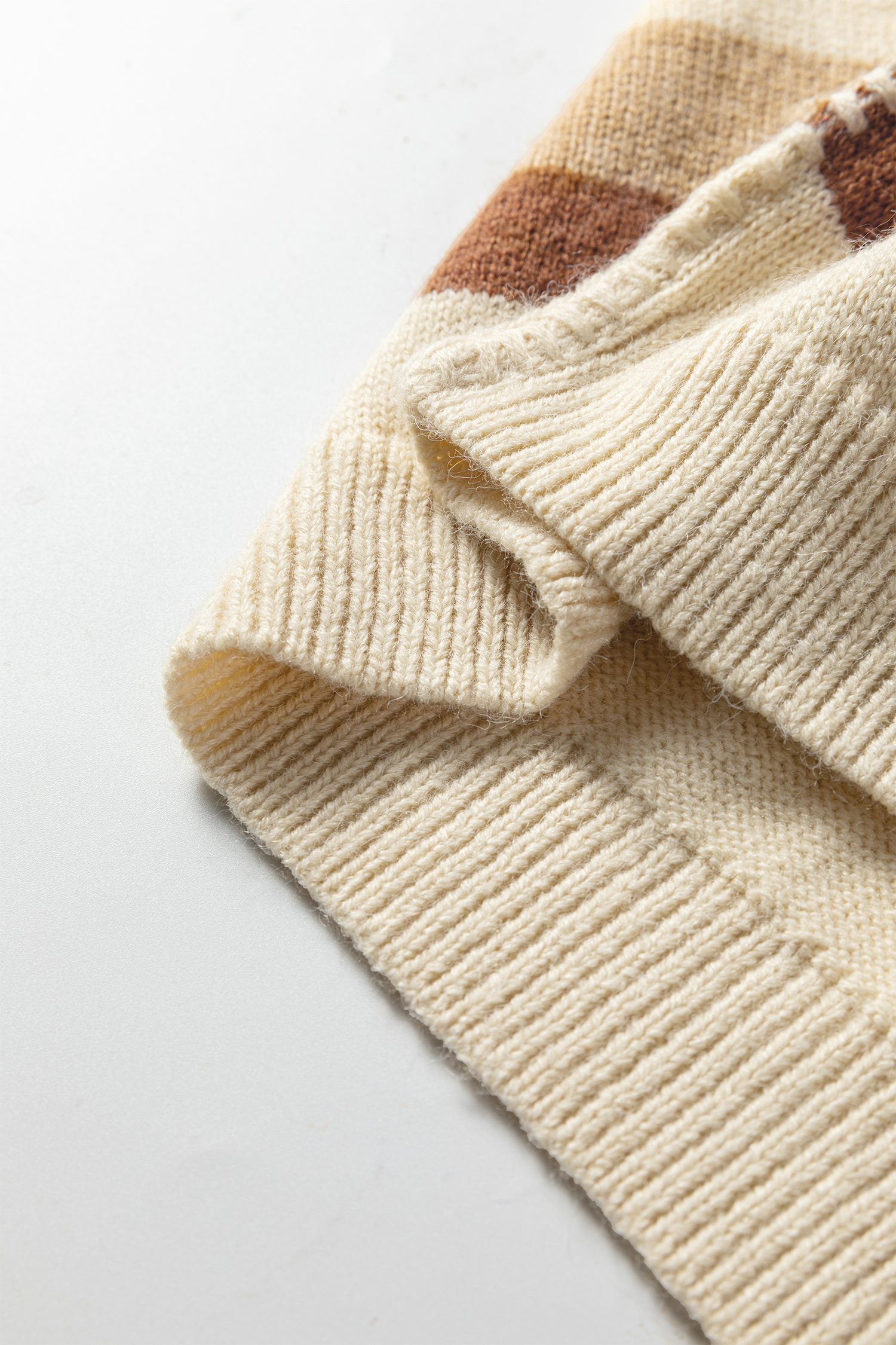 Khaki Stripe Exposed Seam Drop Shoulder Knit Baggy Sweater - loveforevers