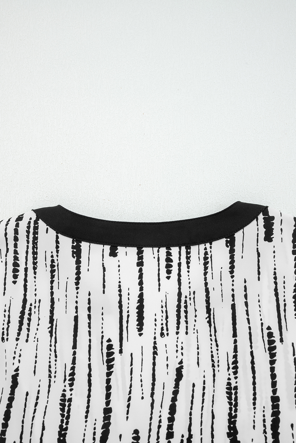 White Abstract Printed V Neck Fall Blouse - loveforevers