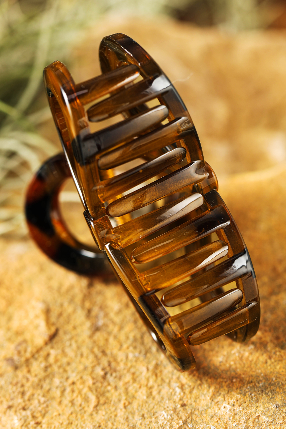 Chestnut Leopard Print Hollow Out Hair Claw Clip - loveforevers
