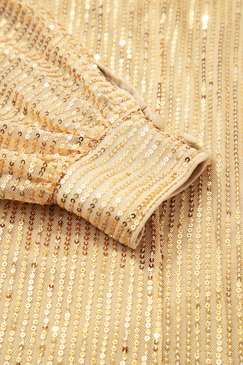 Gold Metallic Balloon Sleeve Buttoned High Neck Loose Blouse - loveforevers