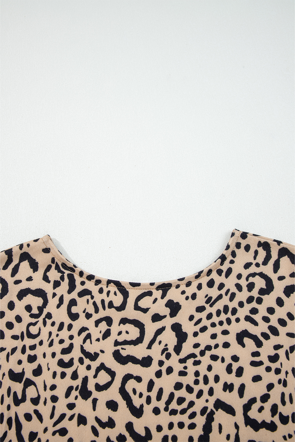 Khaki Leopard Print Long Batwing Sleeve Loose Top - loveforevers