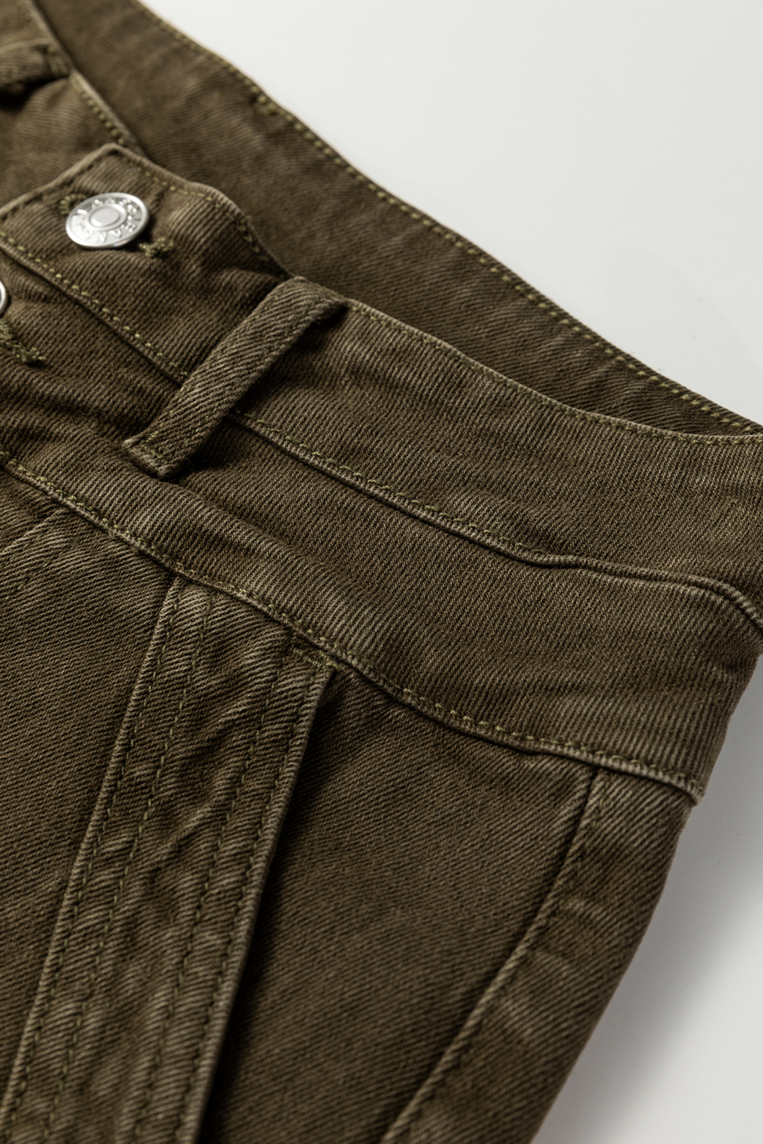 Jungle Green Double Waistband Loose Straight Jeans - loveforevers