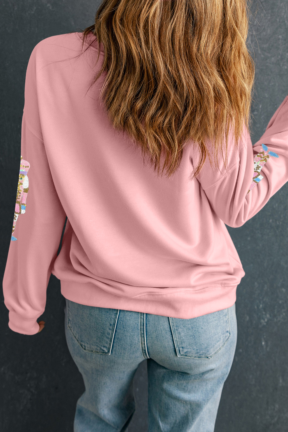 Pink Sequin Nutcracker Christmas Pullover Sweatshirt - loveforevers