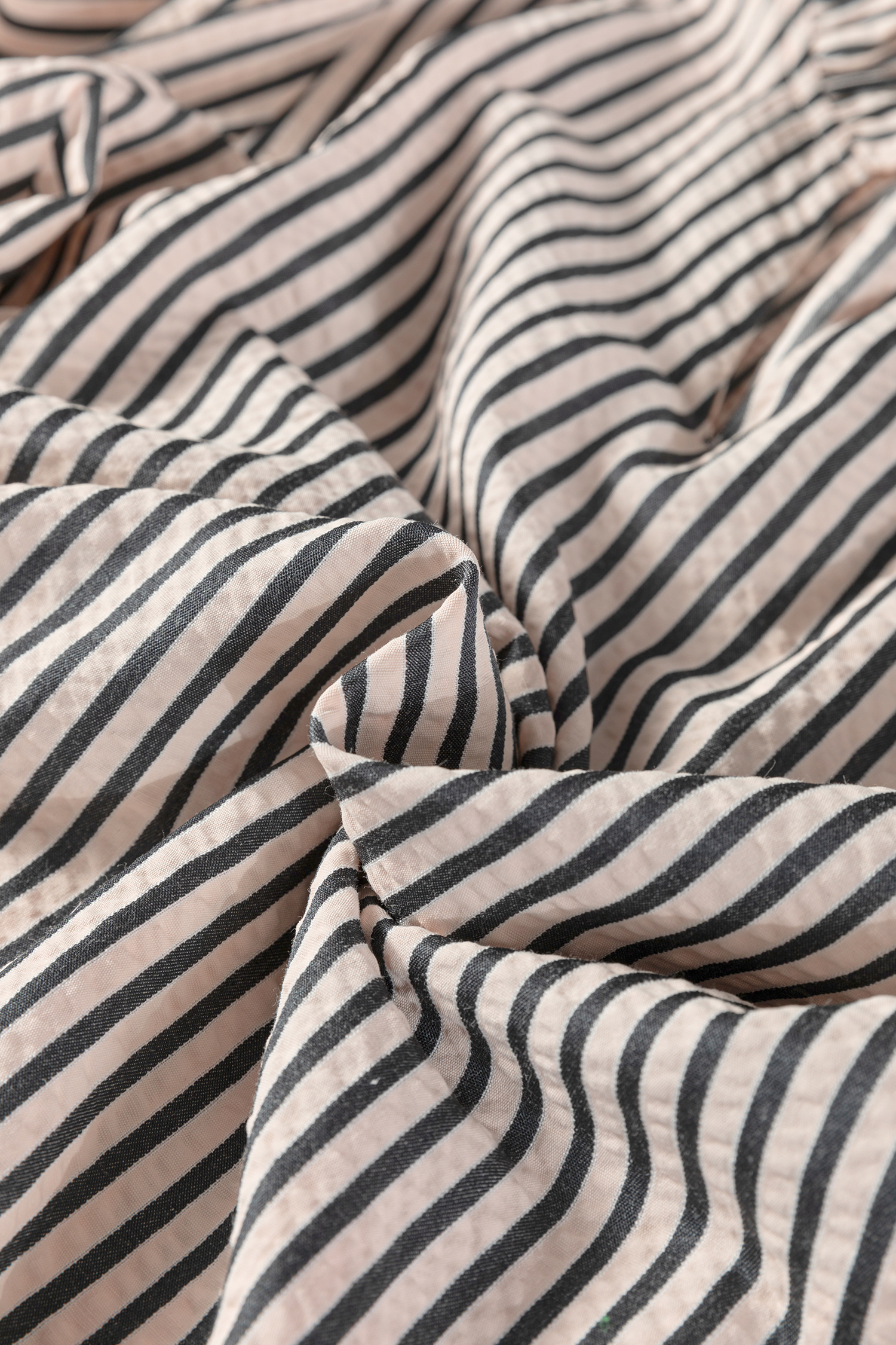 Black Stripe Knotted Cuff Long Sleeve V Neck Blouse - loveforevers