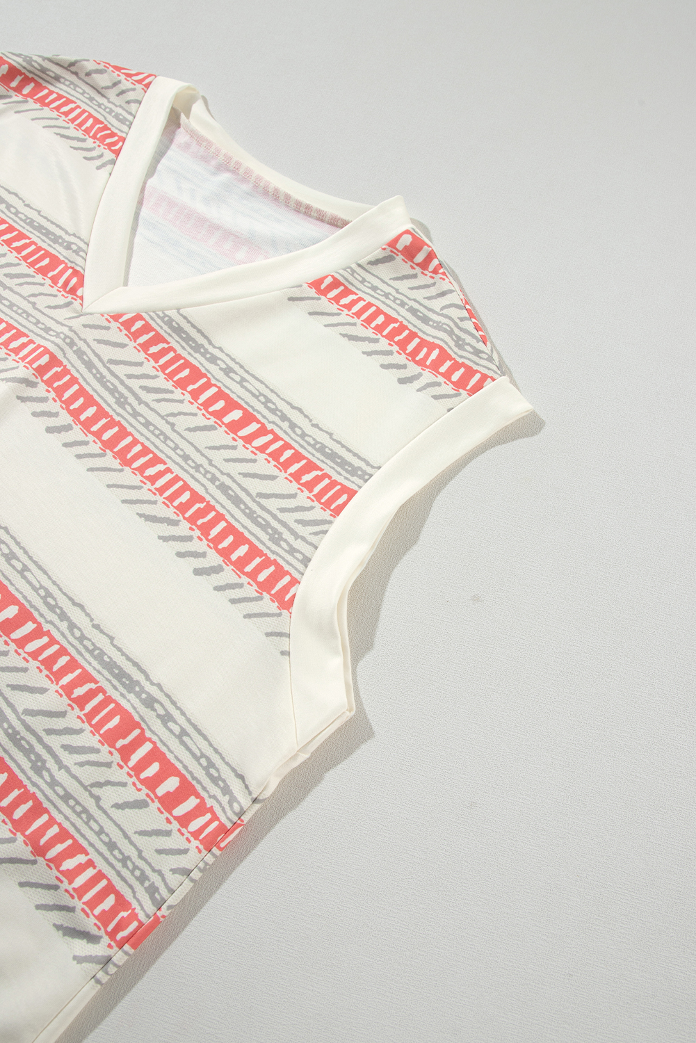 Beige Western Striped Print Casual Tank 2pcs Outfit - loveforevers