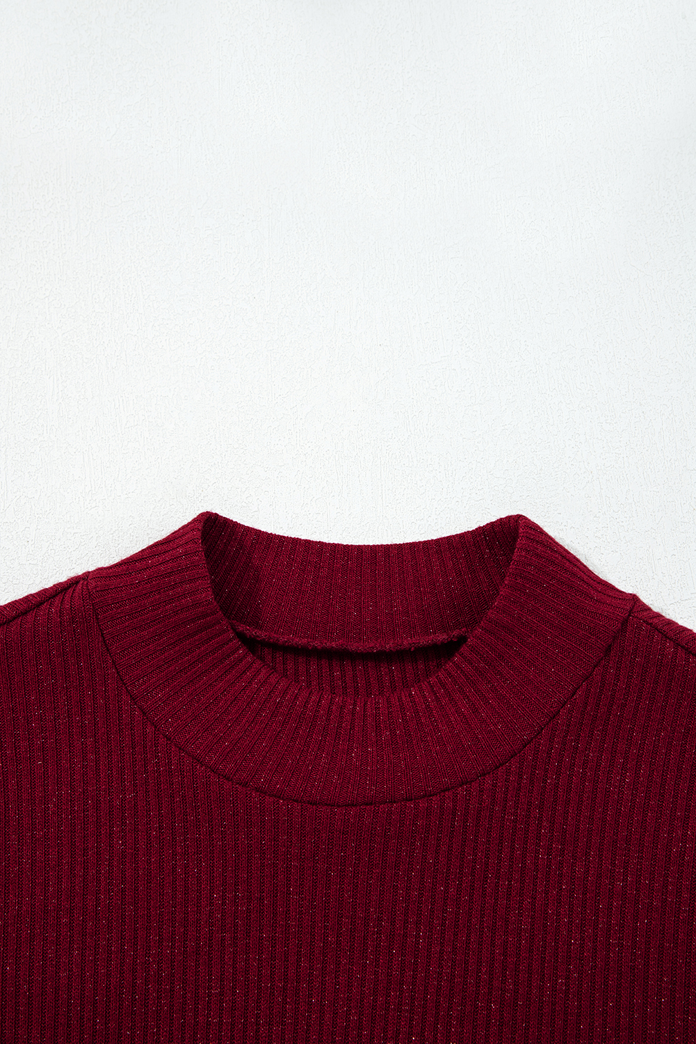 Red Dahlia Metal Ribbed Knit Long Sleeve Slim Fit Top - loveforevers