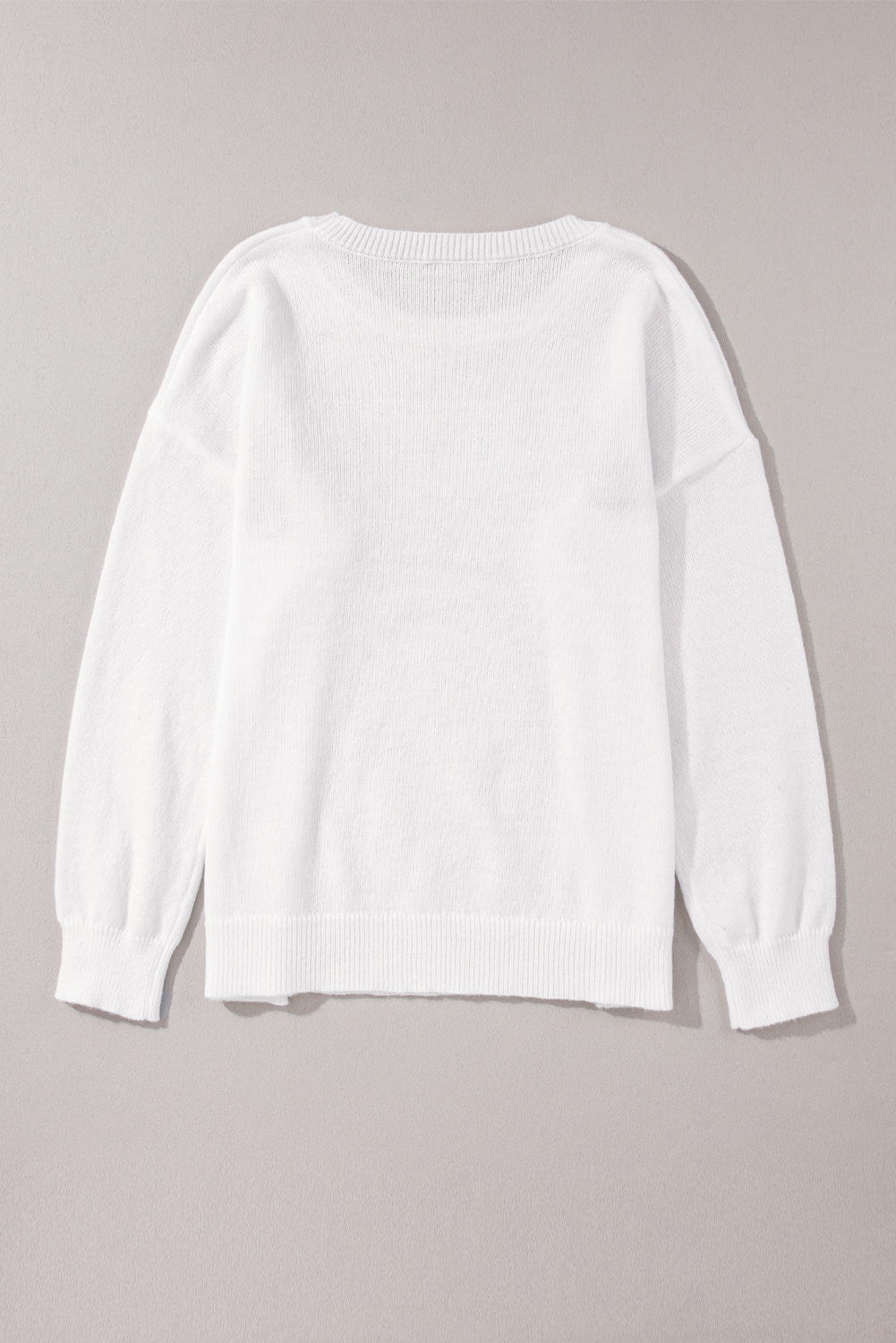 White Merry & Bright Round Neck Casual Sweater - loveforevers