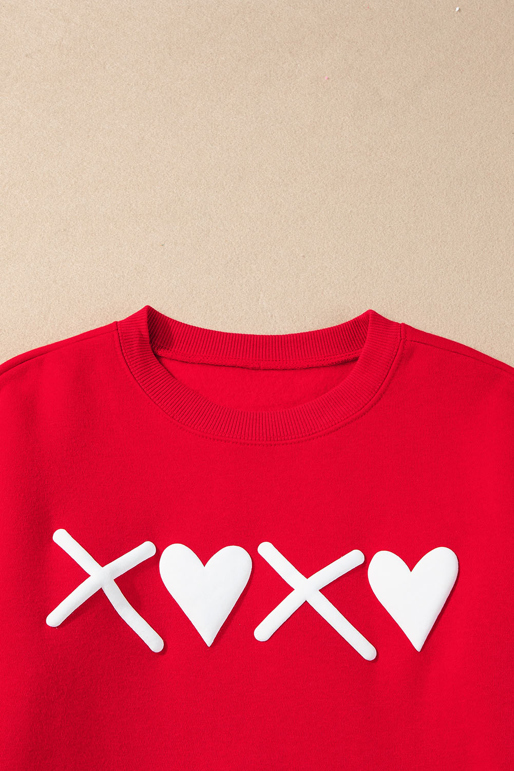 Pink LOVER Puff Print Drop Shoulder Pullover Sweatshirt - loveforevers
