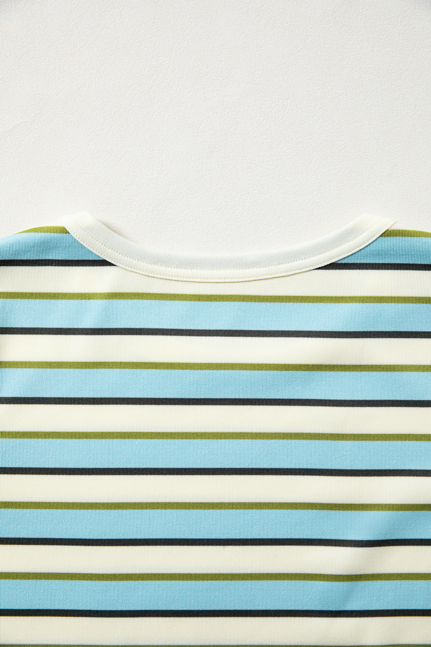 Multicolour Striped Round Neck Ribbed Knit Long Sleeve Top - loveforevers