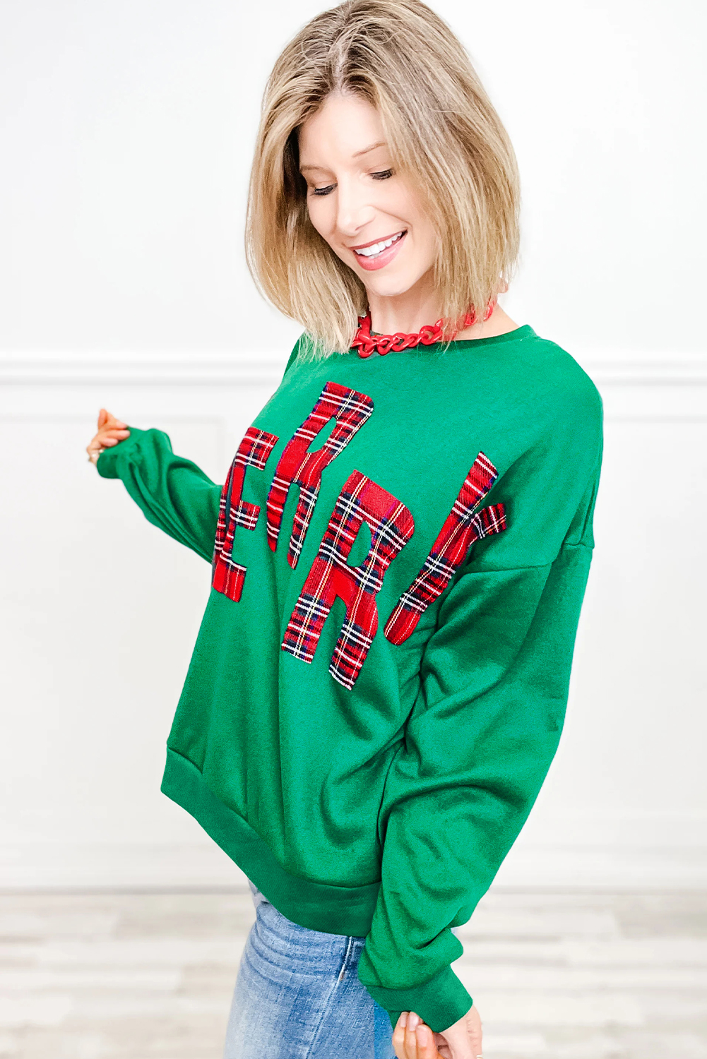 White Plaid MERRY Christmas Vacation Sweatshirt - loveforevers