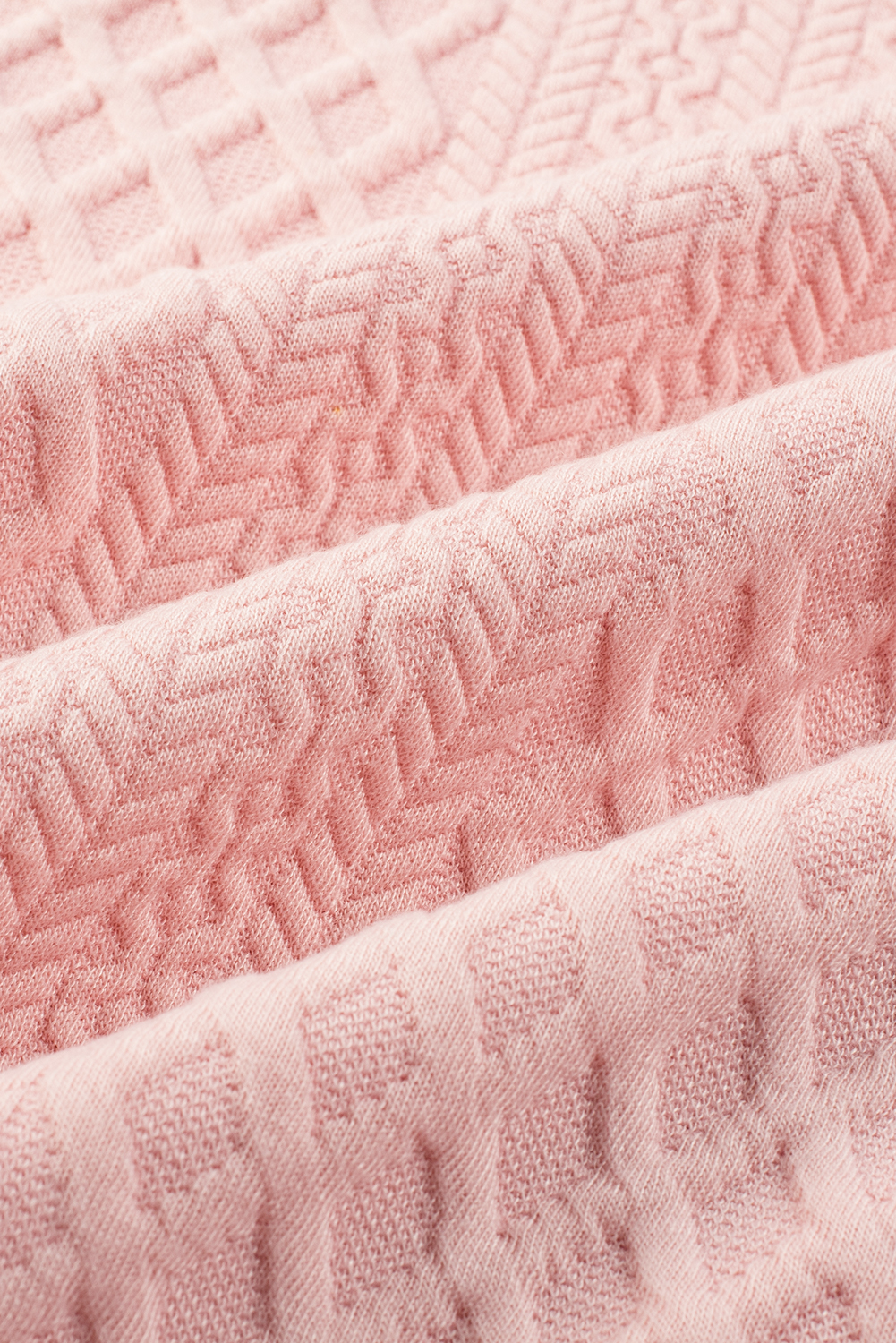 Light Pink Textured Puff Sleeve Ruffled V Neck Shift Mini Dress - loveforevers