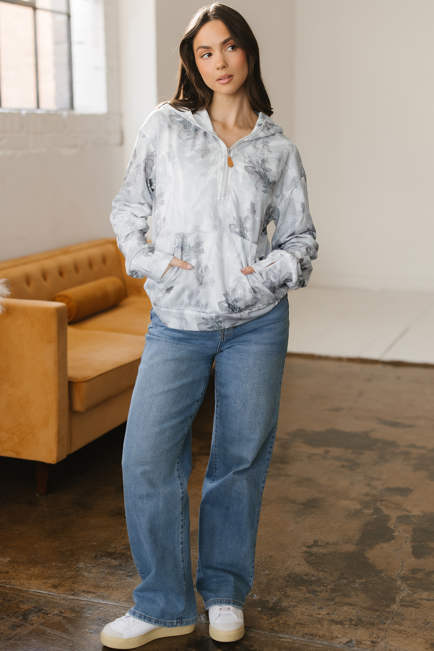 Beige Camo Print Baggy Drawstring Jogger Sweatpants - loveforevers