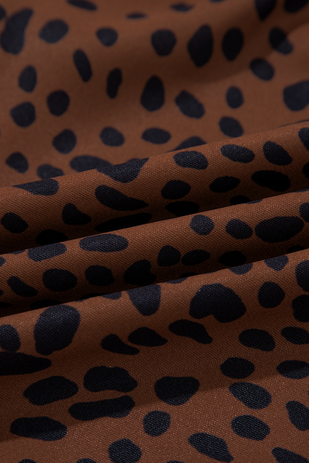 Brown Leopard Print Ruffled Puff Sleeve Blouse - loveforevers