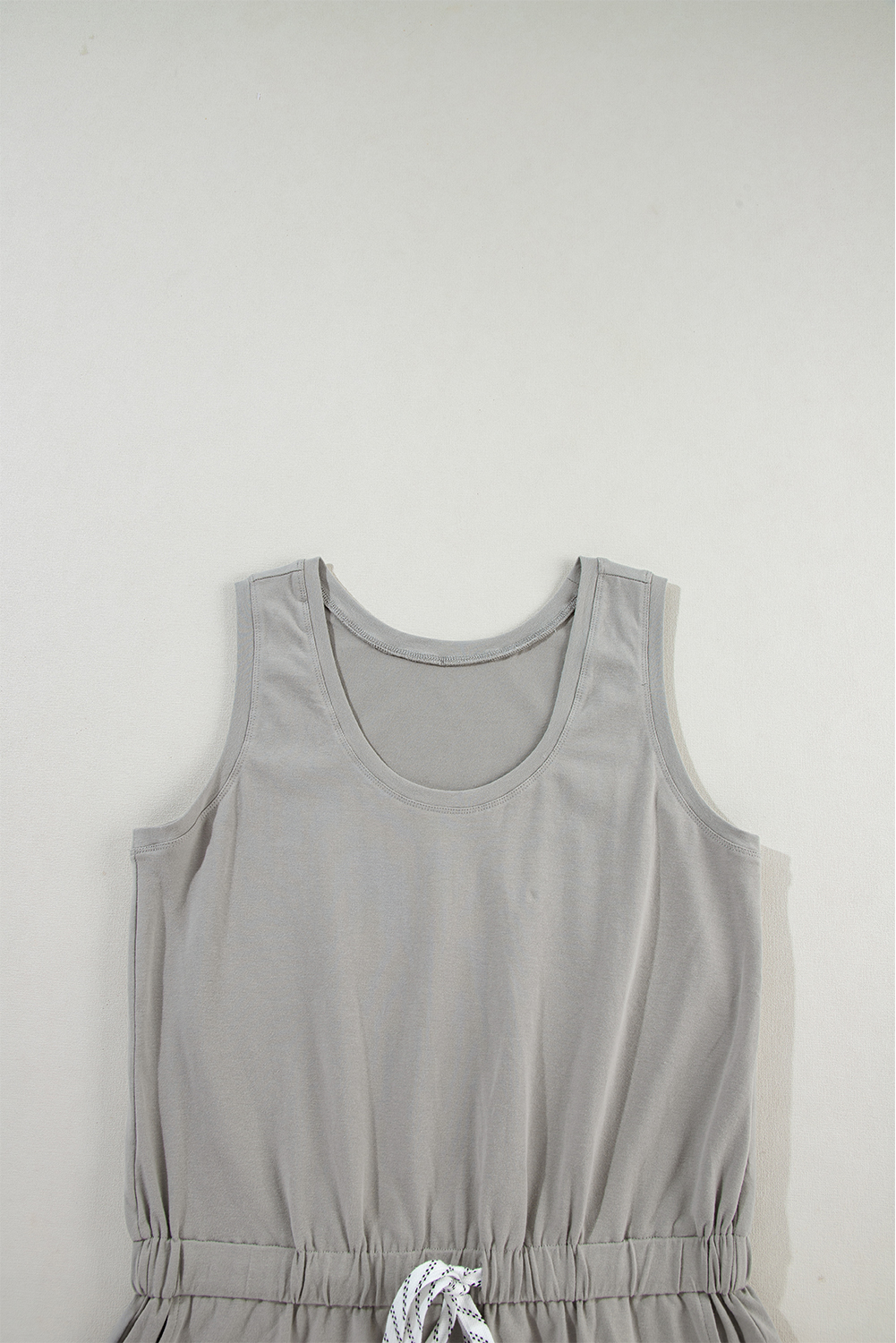 Gray Sleeveless Drawstring Waist Mini Dress - loveforevers