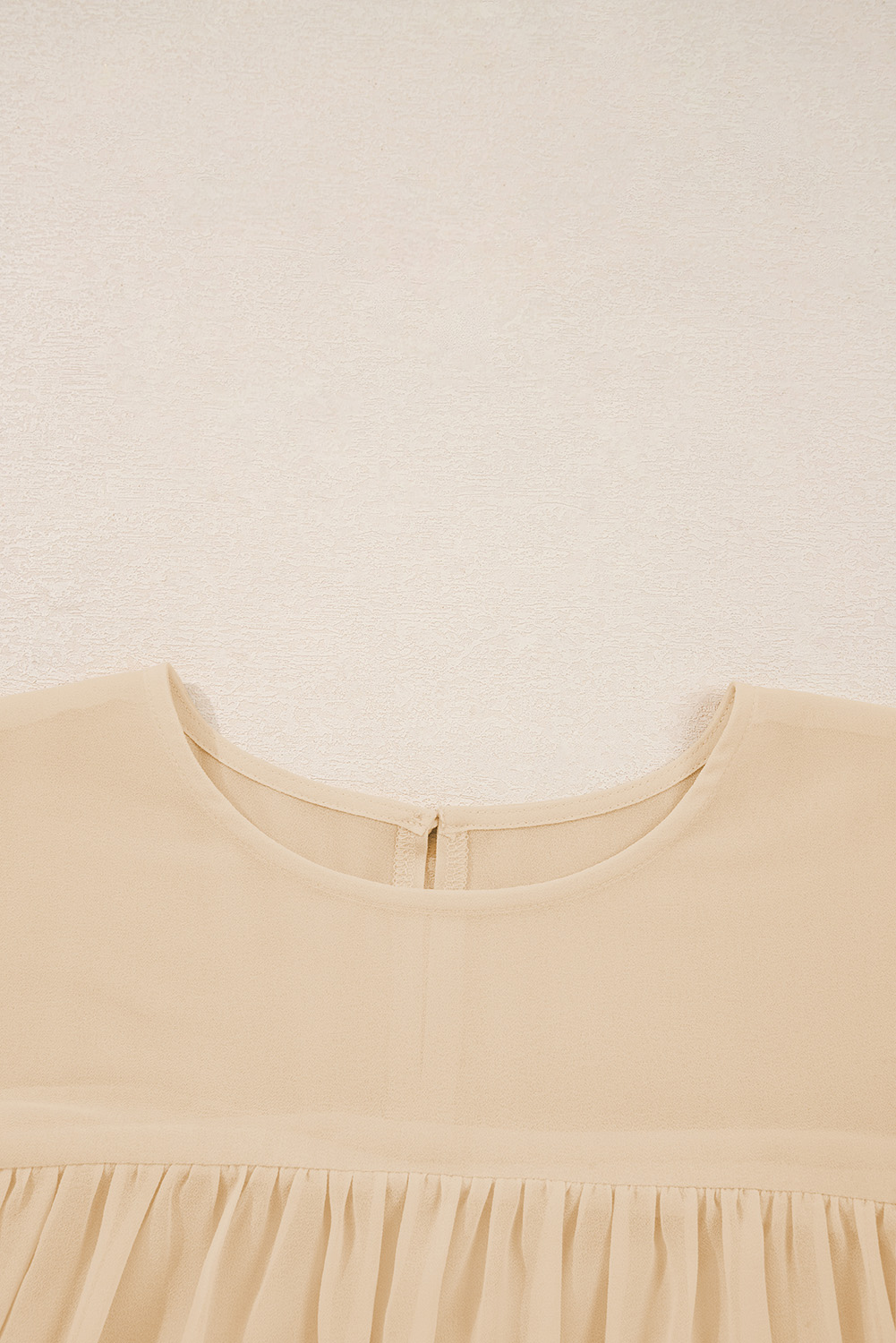 Parchment Pleated Ruffle Long Sleeve Chiffon Blouse - loveforevers