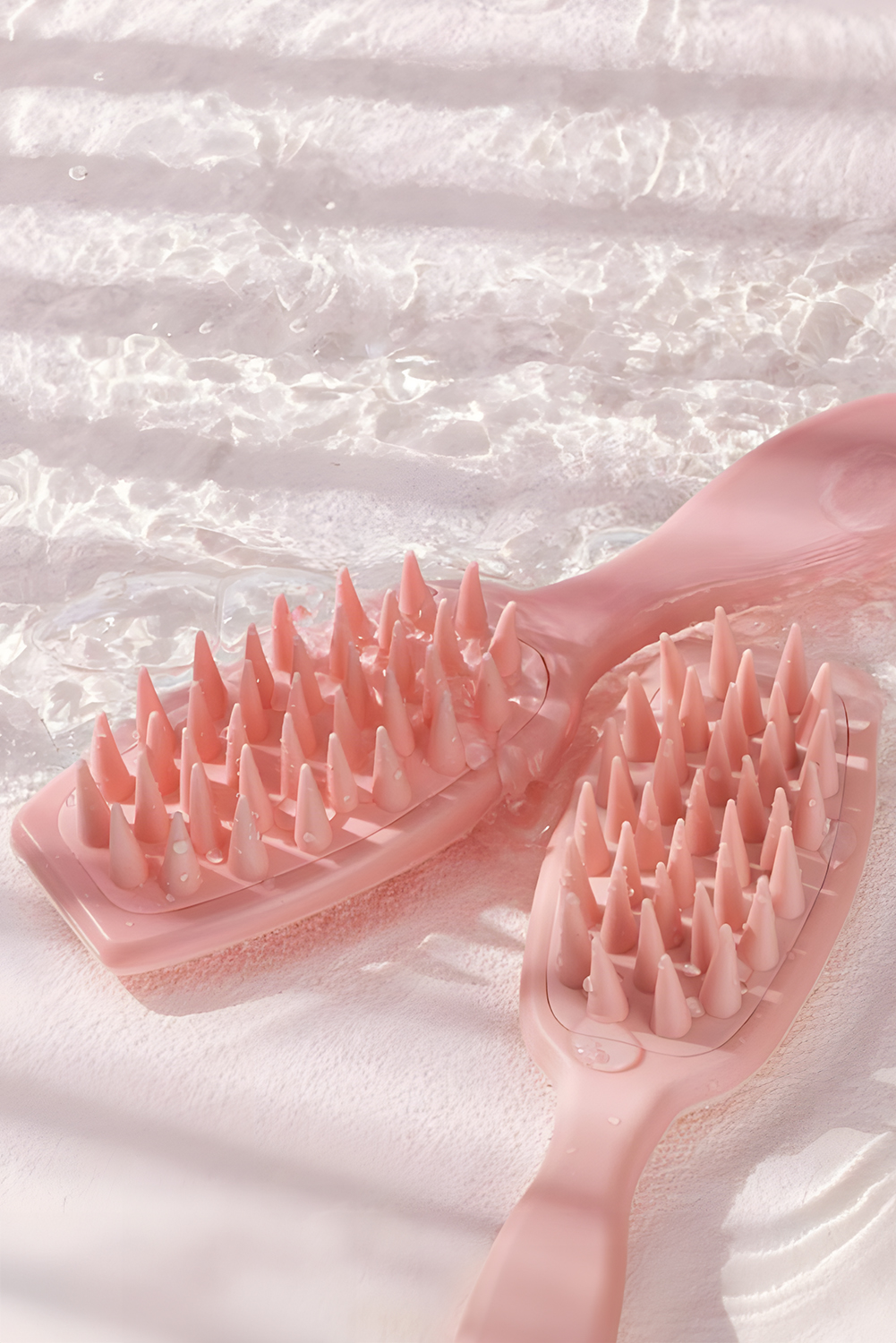 Light Pink Silicone Scalp Massage Hair Brush - loveforevers