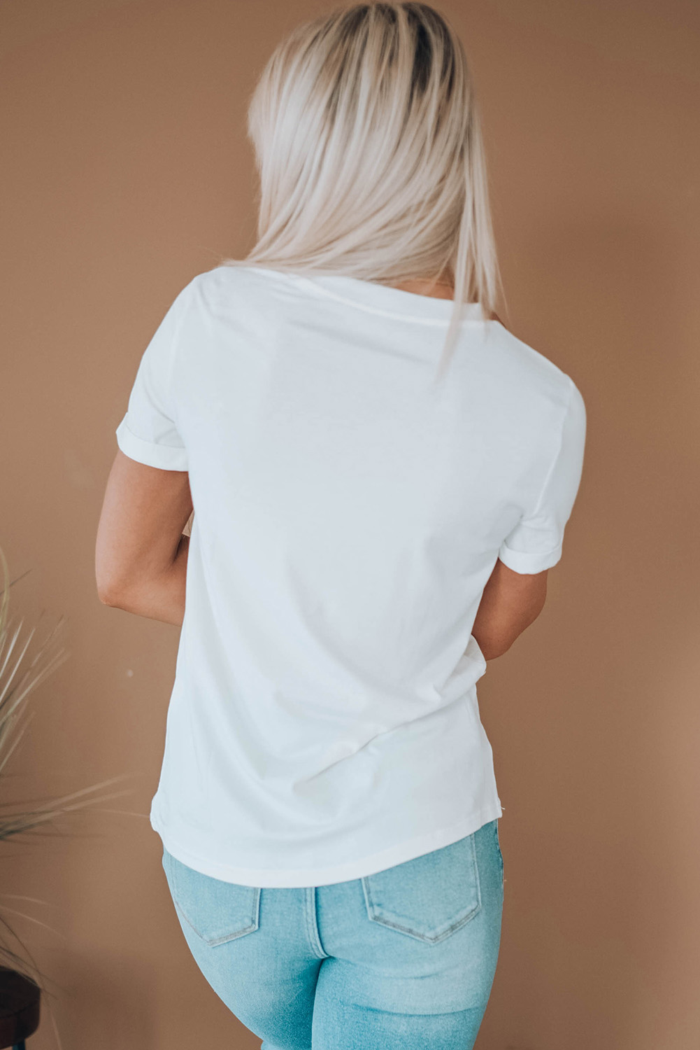 White MAMA Leopard Embroidered Crew Neck Graphic Tee - loveforevers