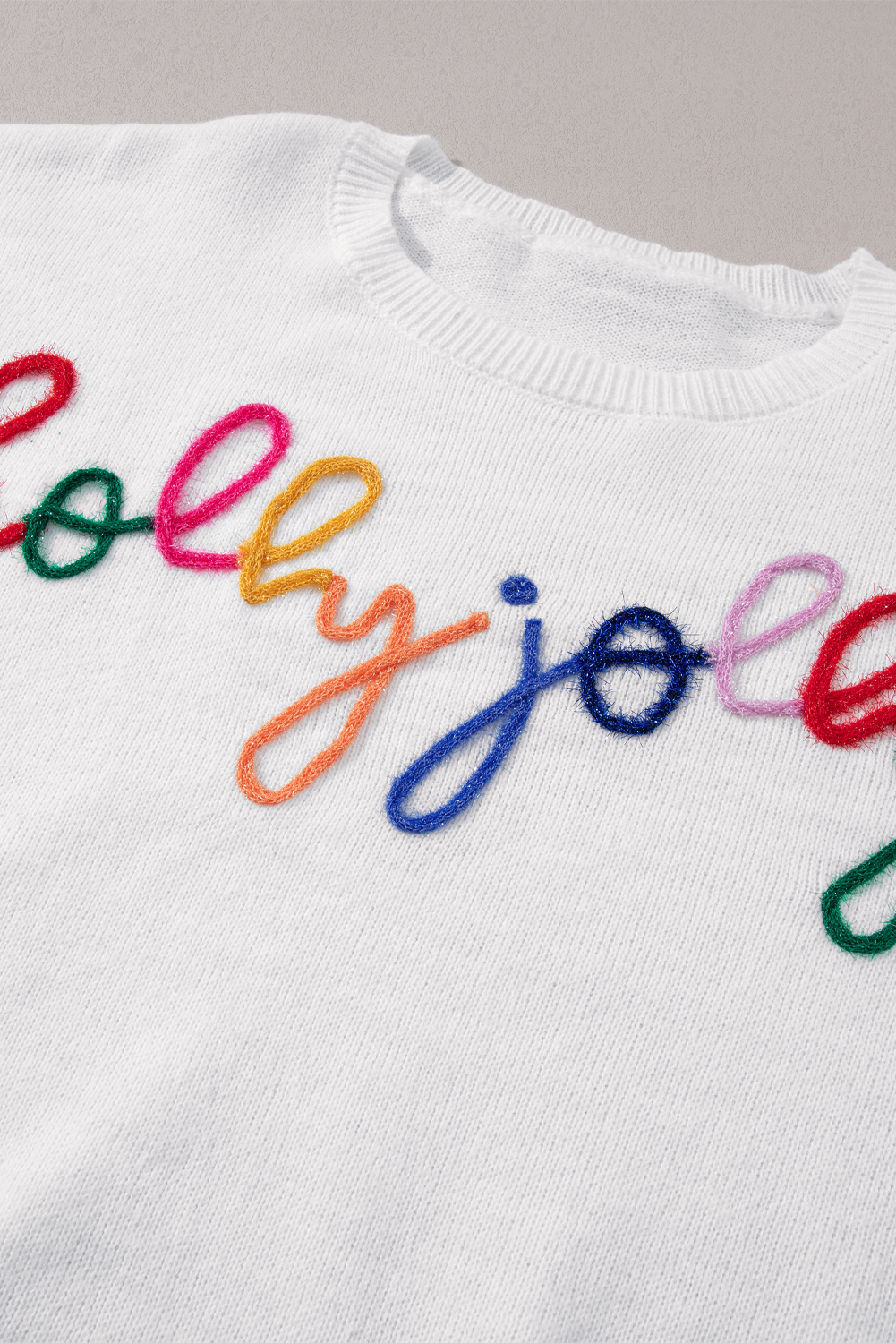 White Merry & Bright Round Neck Casual Sweater - loveforevers