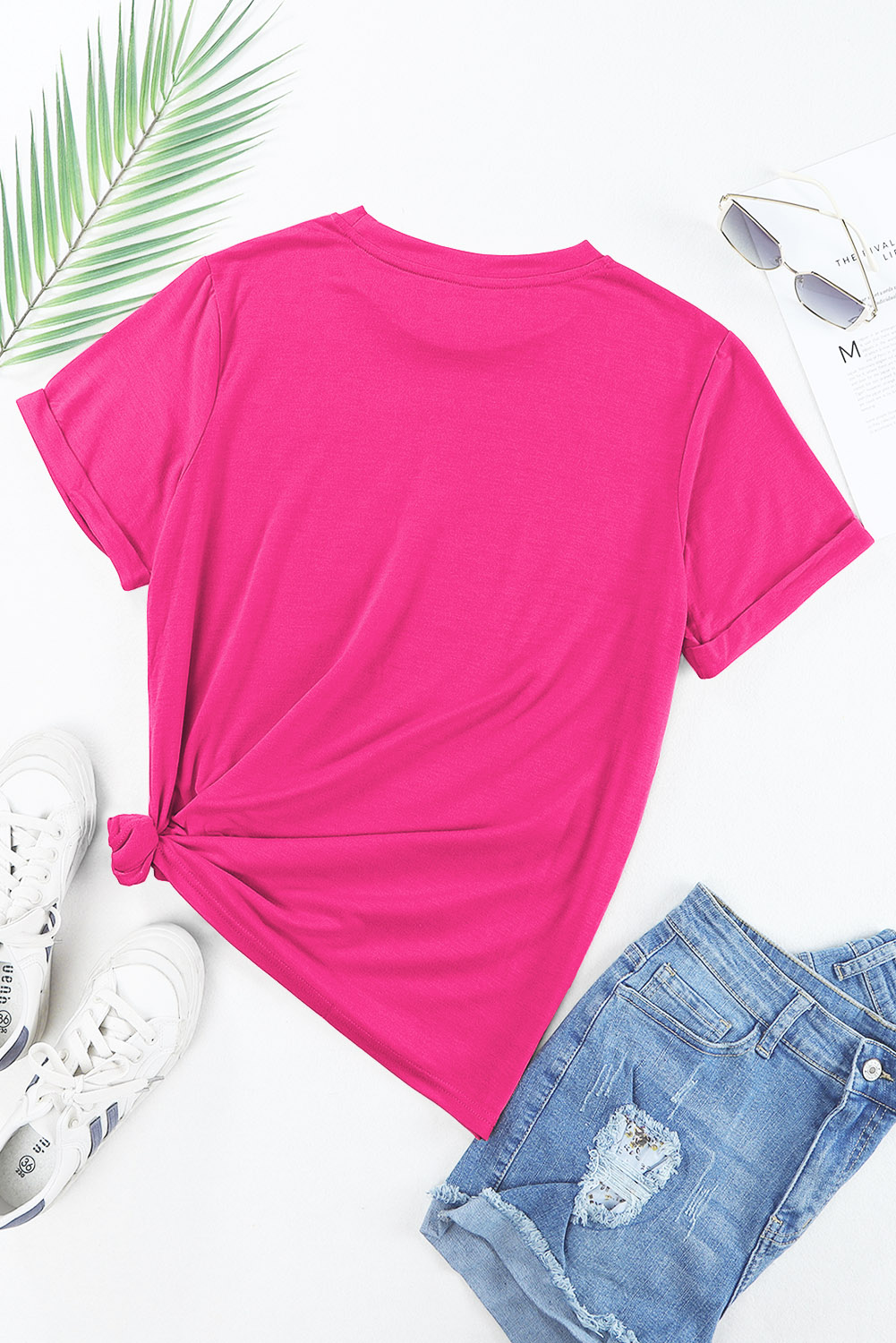 Khaki Casual Plain Crew Neck Tee - loveforevers